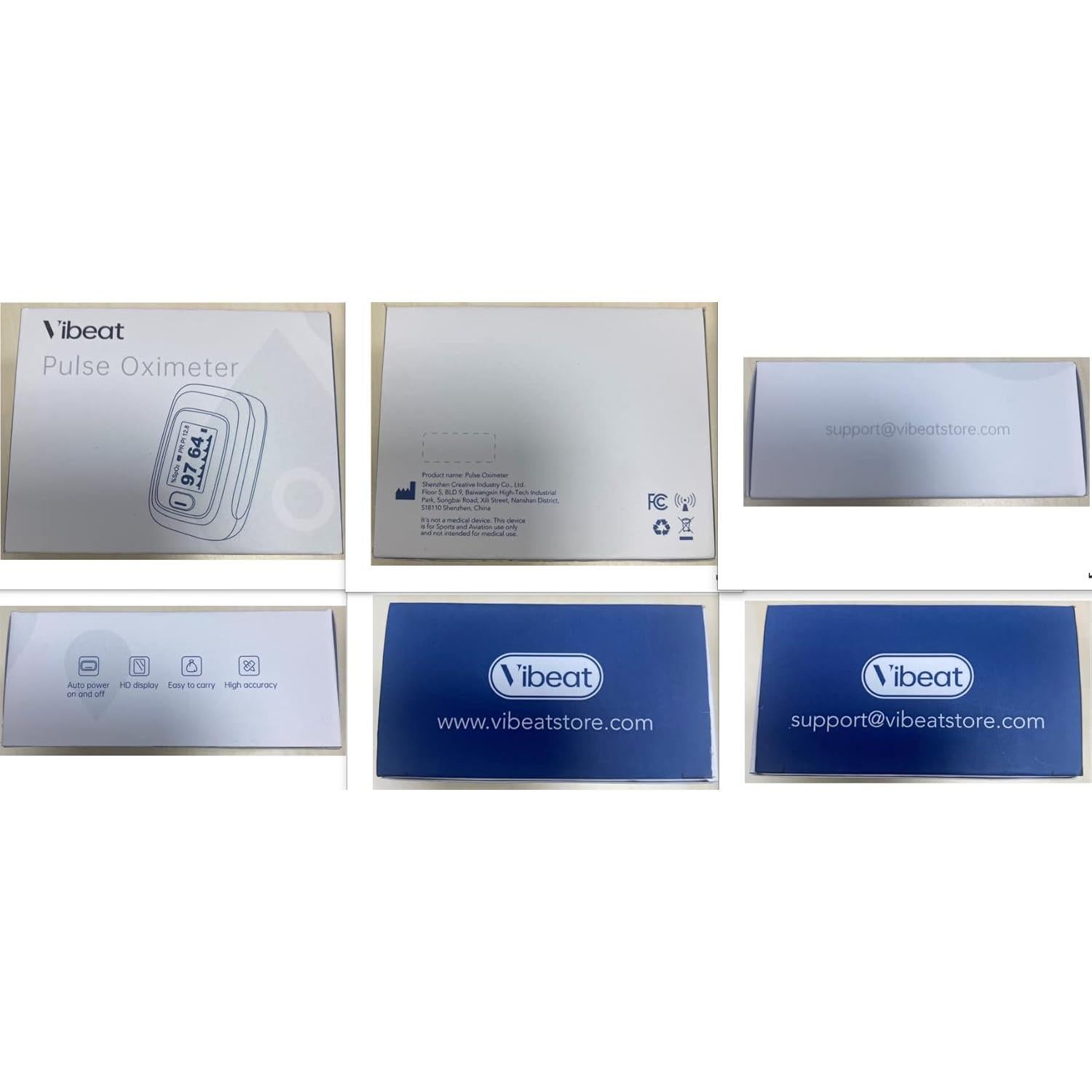 Oxímetro de Pulso Bluetooth Vibeat con APP, Medidor de O2