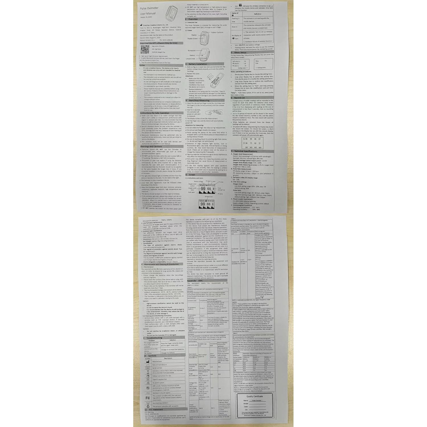 Oxímetro de Pulso Bluetooth Vibeat con APP, Medidor de O2