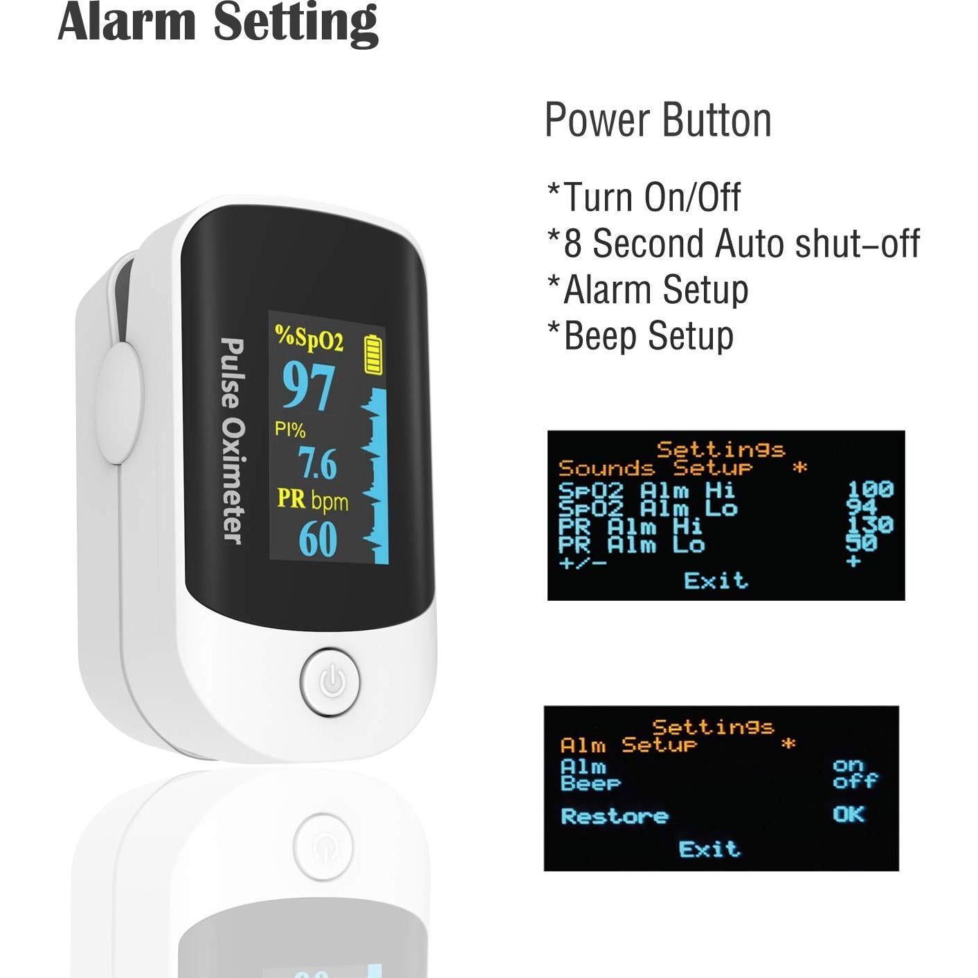 Oxímetro de Pulso Hunan Accurate, Monitor de Oxígeno SpO2