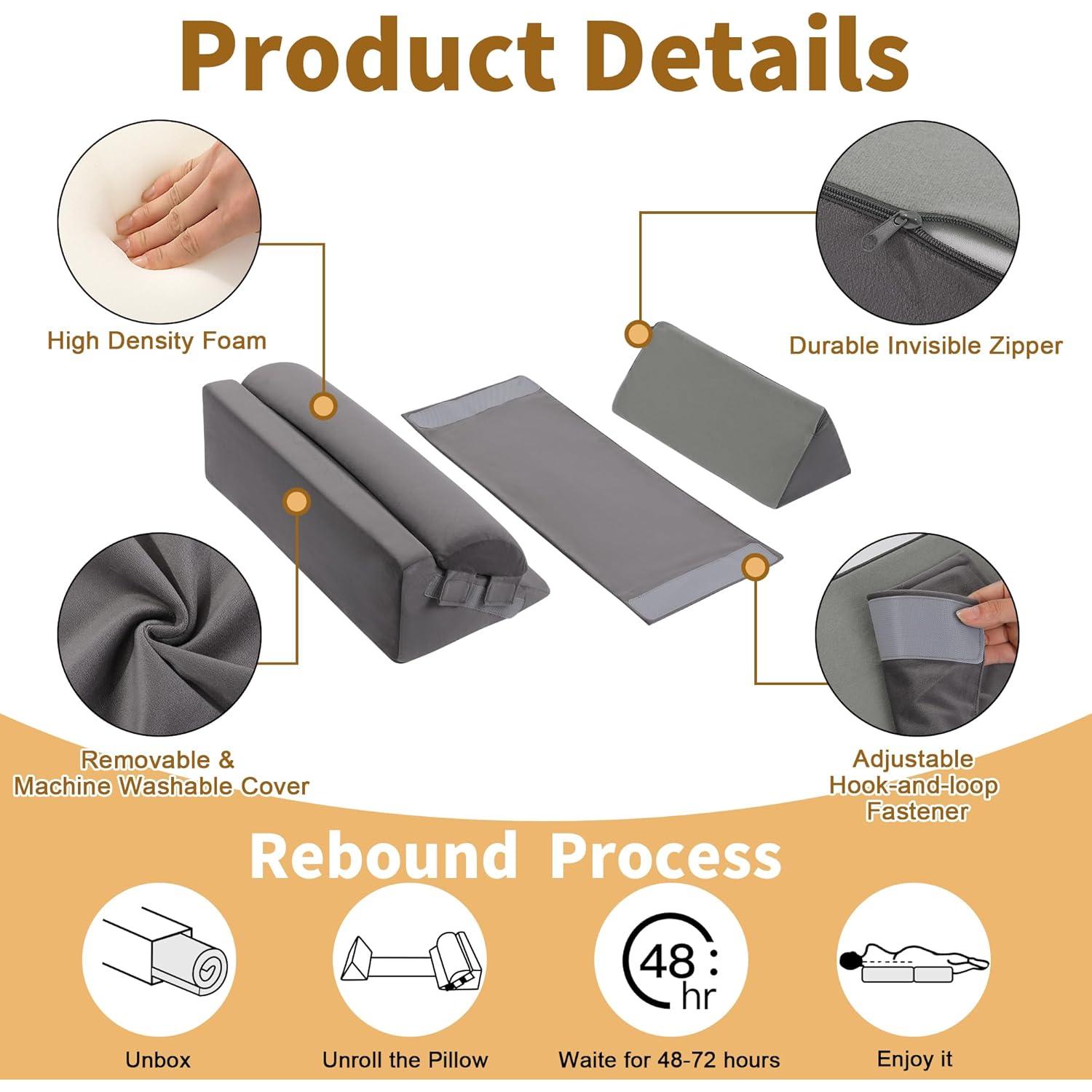 Almohada Wedge Ajustable BALAPET 3 en 1 para Dormir Lado