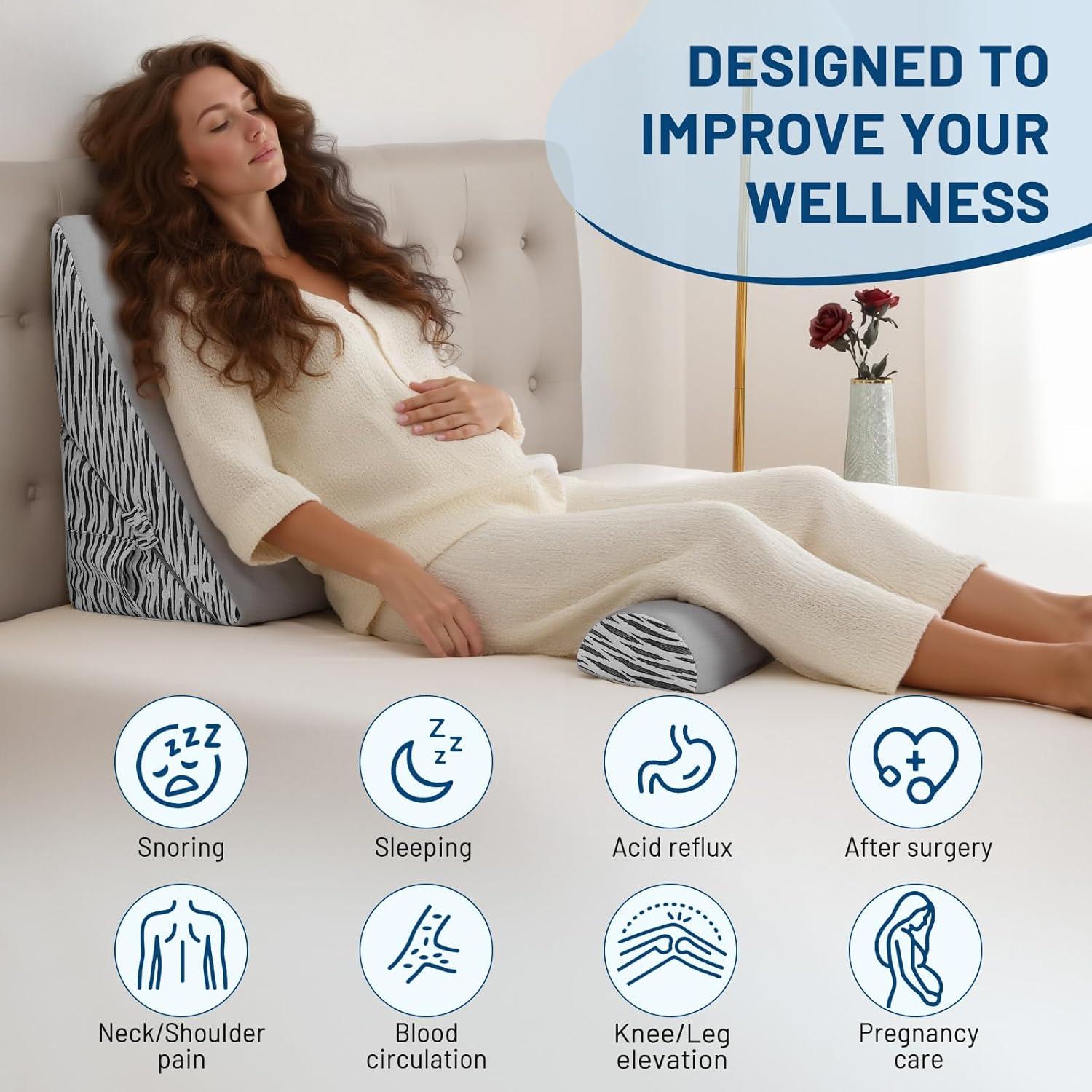 Cojín en Cuña Ajustable Lewondr para Alivio de Reflujo y Dolor