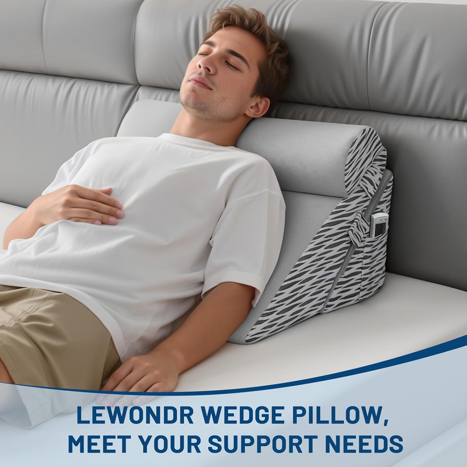 Cojín en Cuña Ajustable Lewondr para Alivio de Reflujo y Dolor