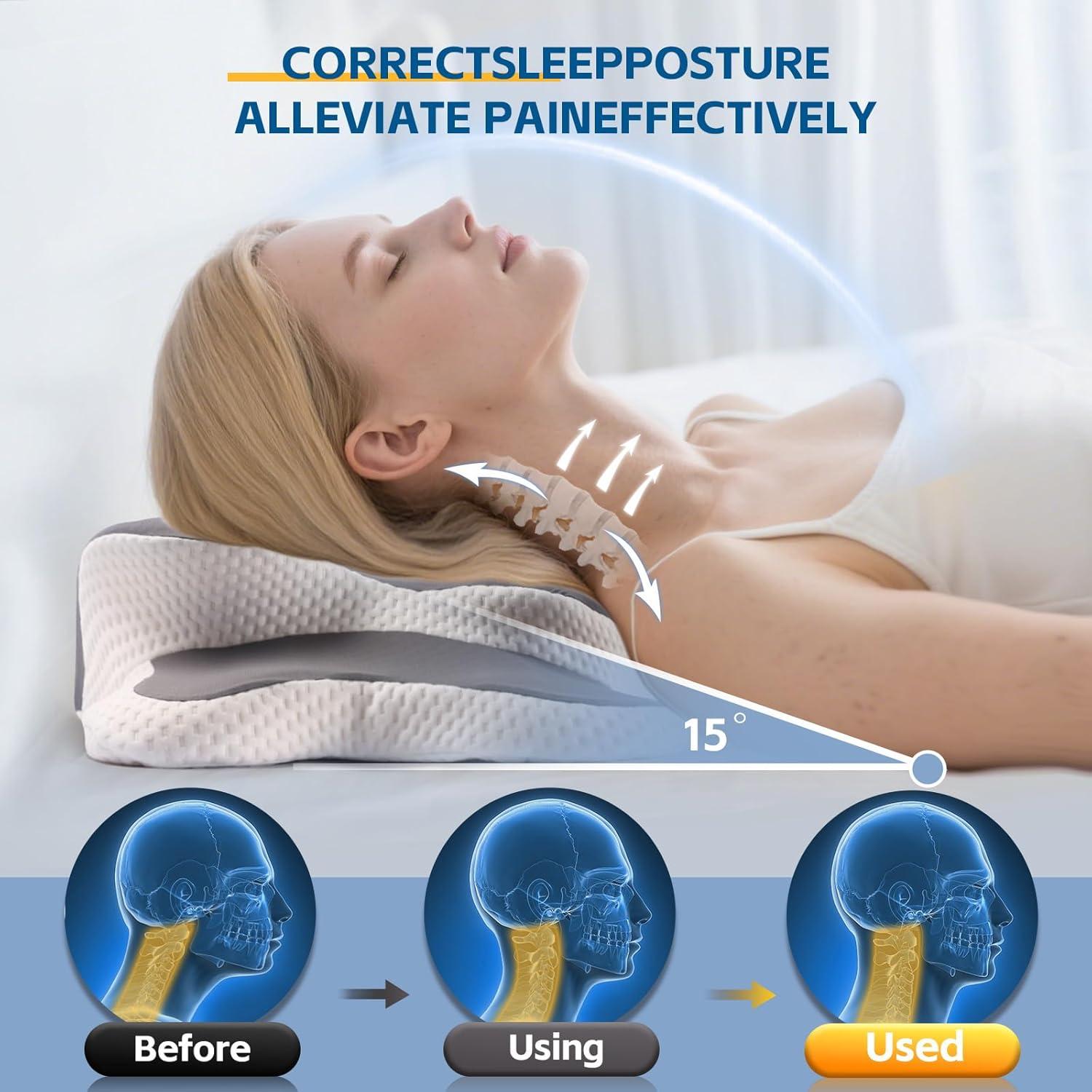 Almohada Cervical Ergonómica Wotyamomioo con Funda Desmontable