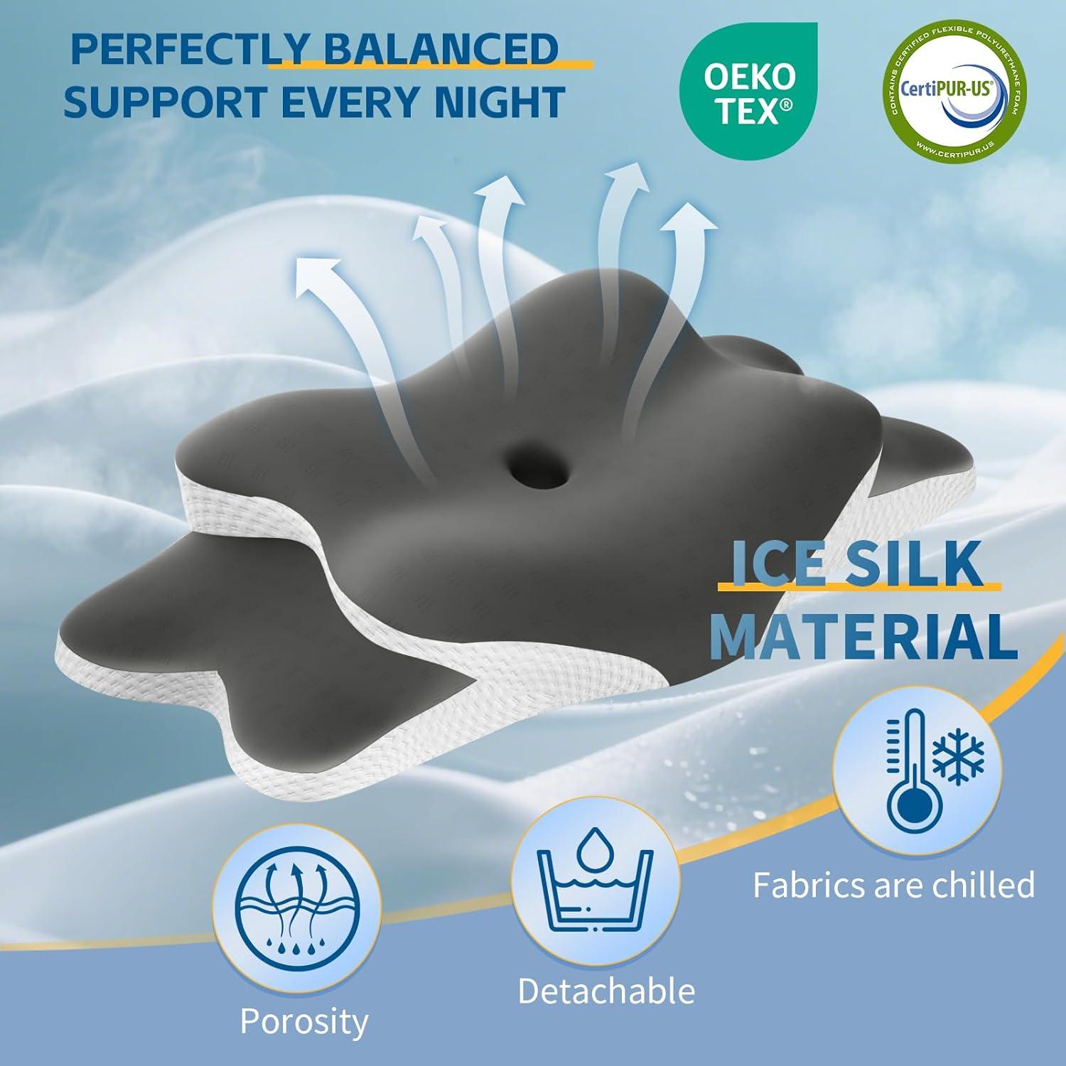 Almohada Cervical Ergonómica Wotyamomioo con Funda Desmontable