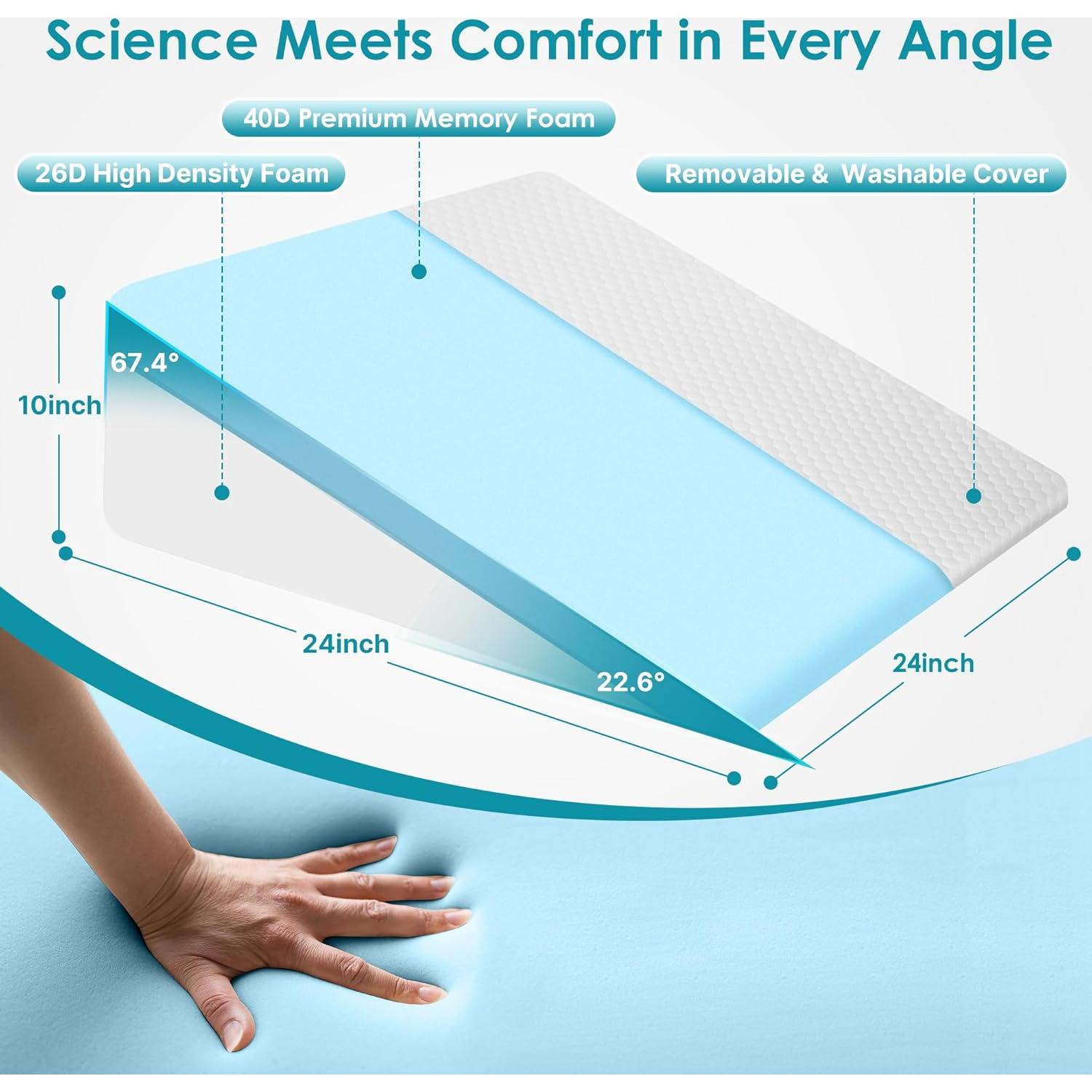 Cojín en Cuña DiffPacky 61x61x25.4 cm Espuma Viscoelástica