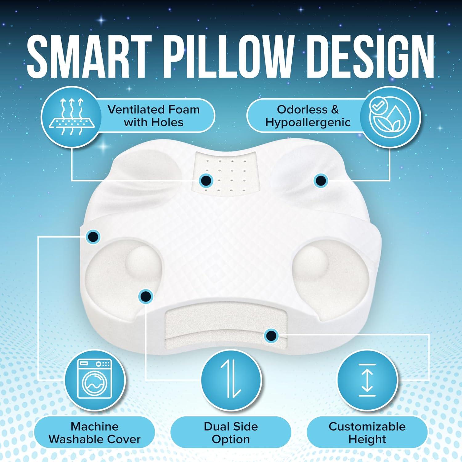 Almohada CPAP JJ CARE Ajustable para Durmientes de Lado