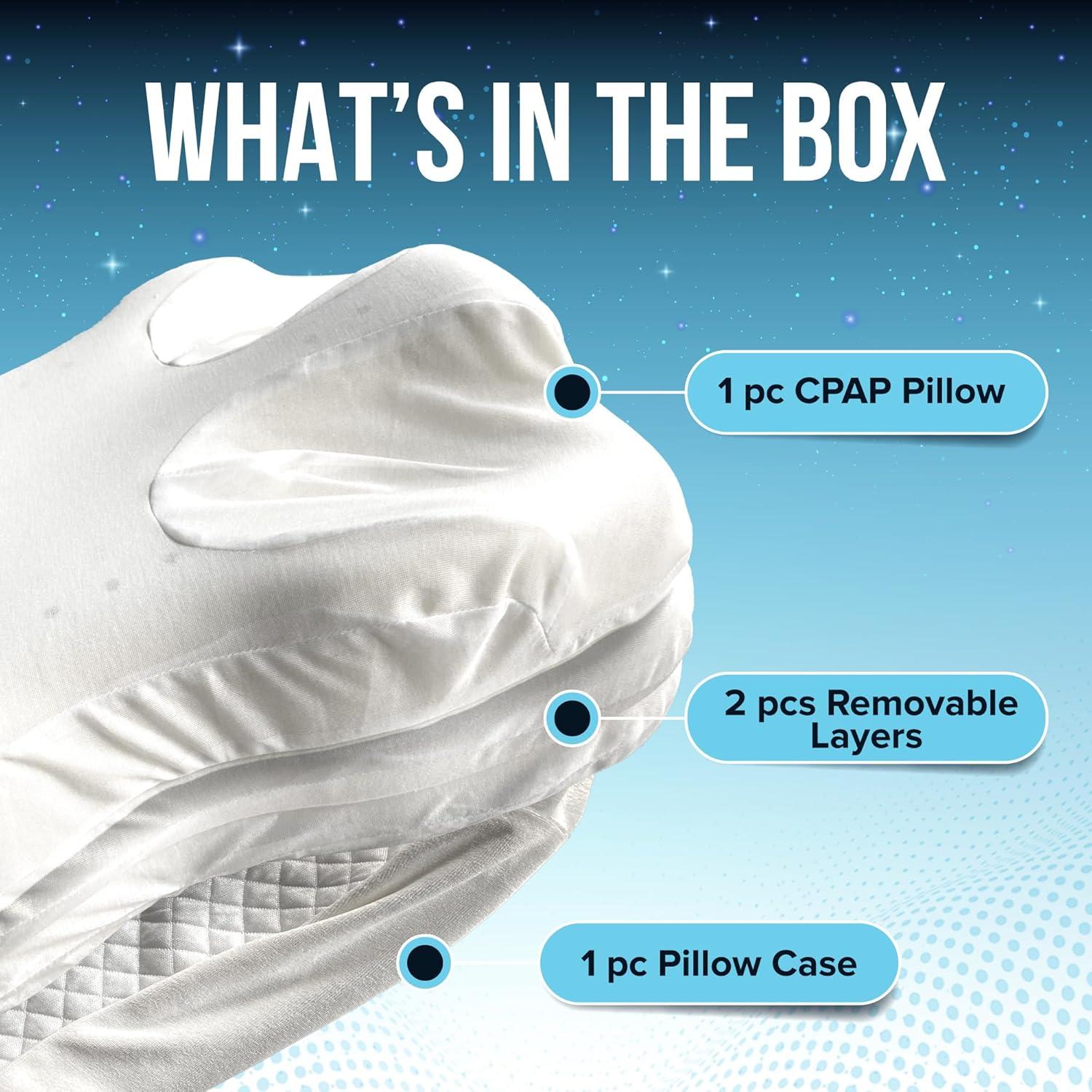 Almohada CPAP JJ CARE Ajustable para Durmientes de Lado