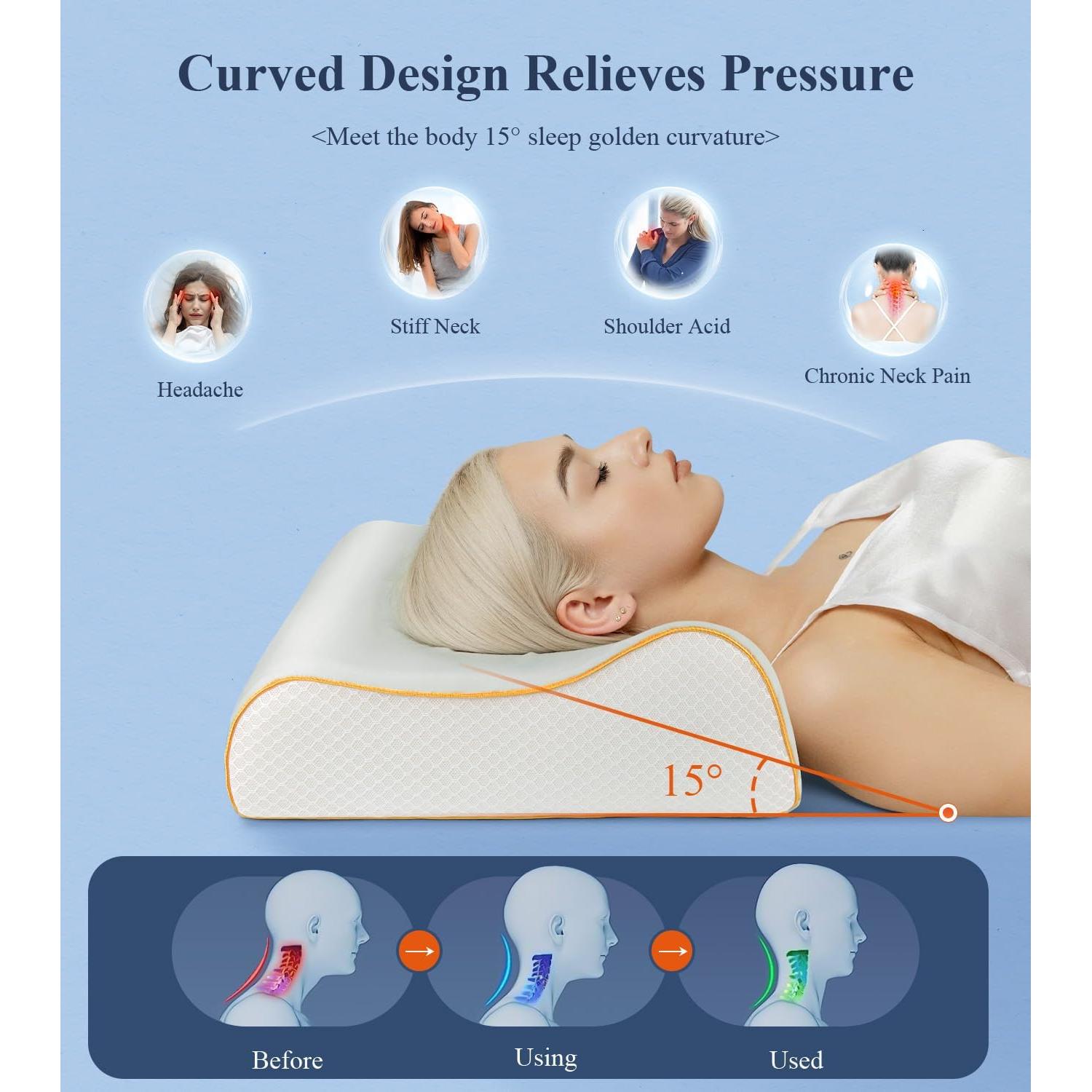 Almohada Cervical Lardop de Espuma de Memoria 60x35cm