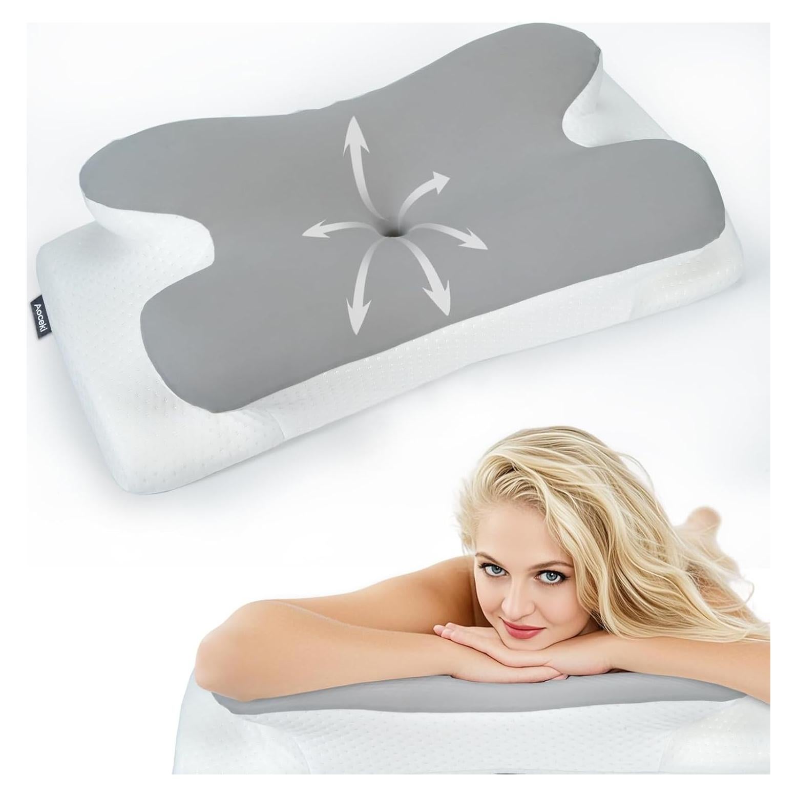 Almohada Ergonómica Enfriadora Aoceki Espuma Viscoelástica Rey
