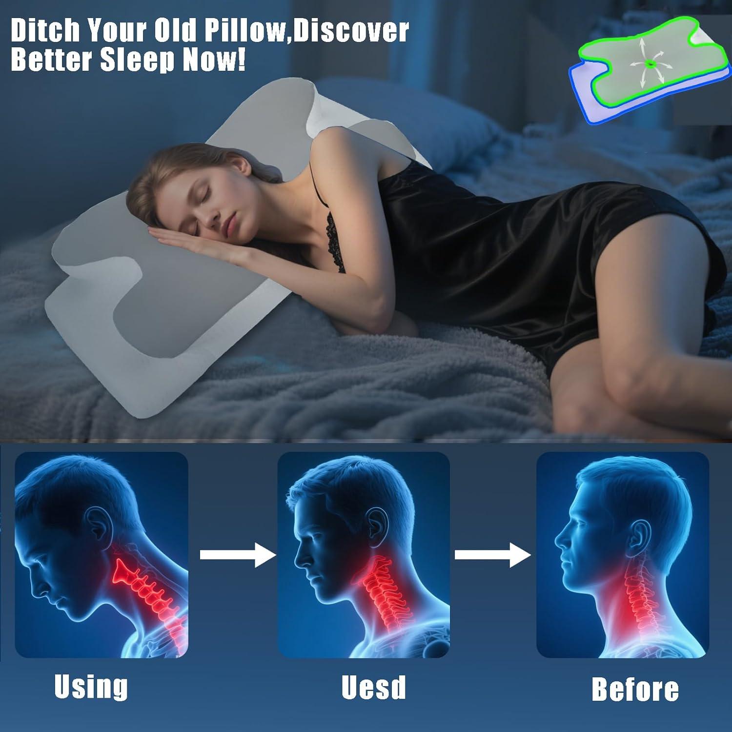 Almohada Ergonómica Enfriadora Aoceki Espuma Viscoelástica Rey