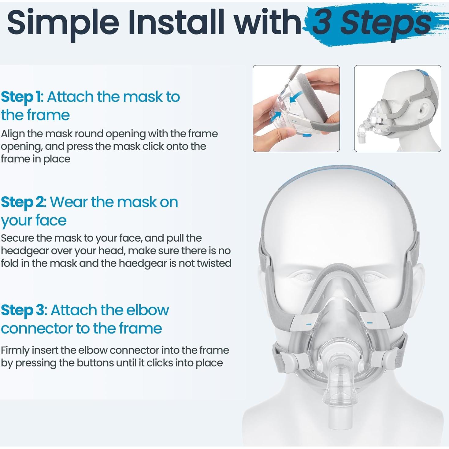 3 Almohadillas de Reemplazo L para CPAP AirTouch F20 Everness