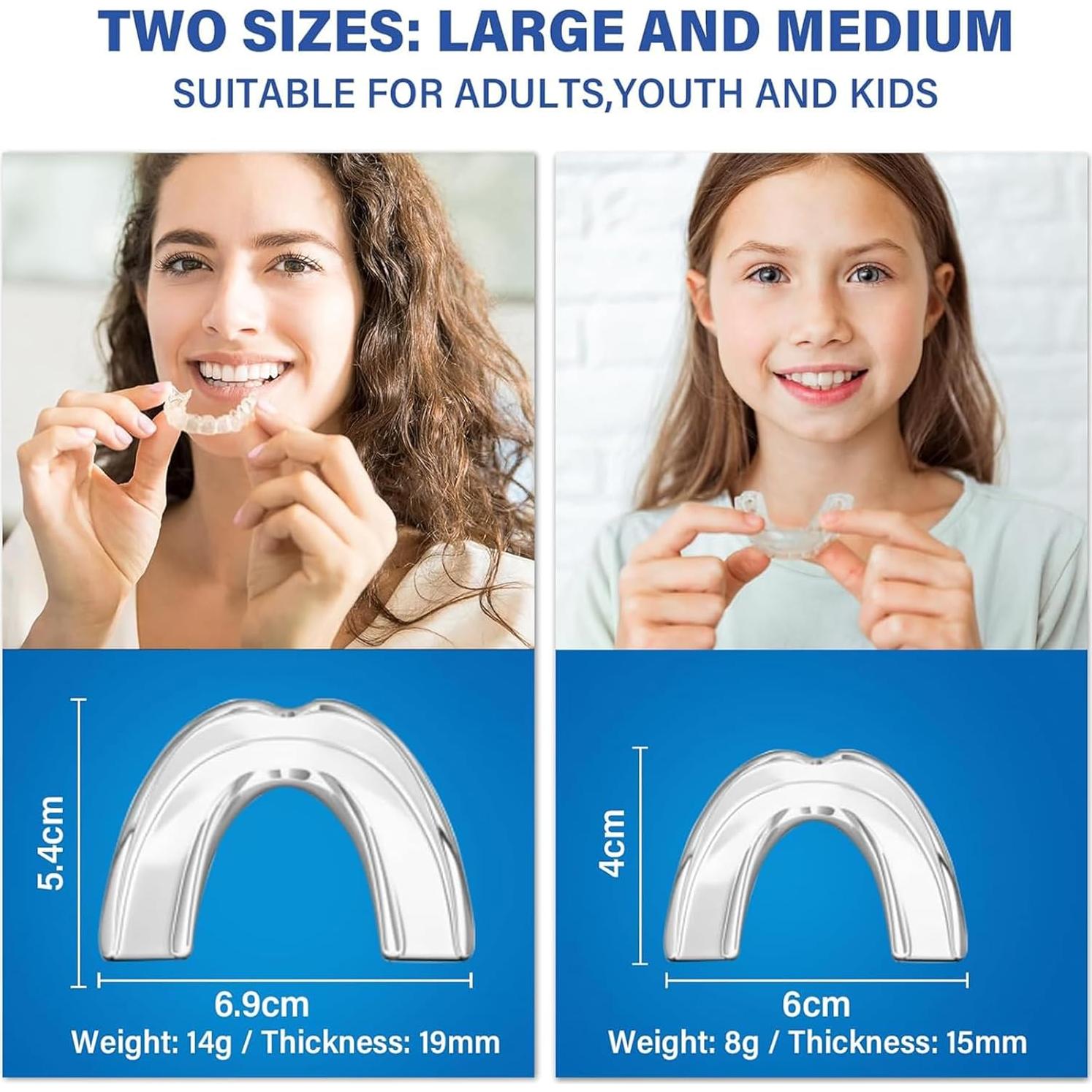 Paquete de 4 Protectores Bucales Moldeables PMUBEAUTY para Bruxismo