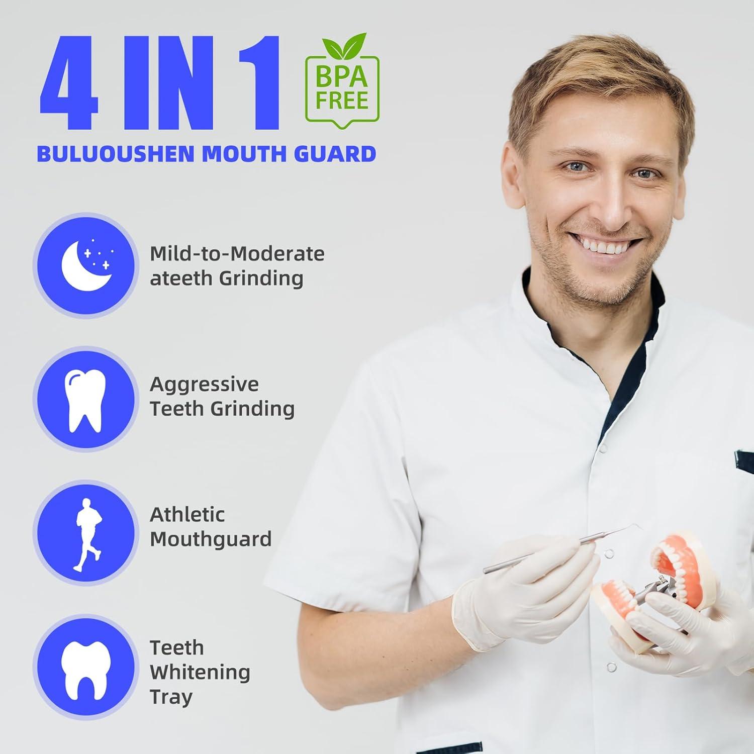 Paquete de 10 Protectores Bucales Moldables Buluoushen para Bruxismo