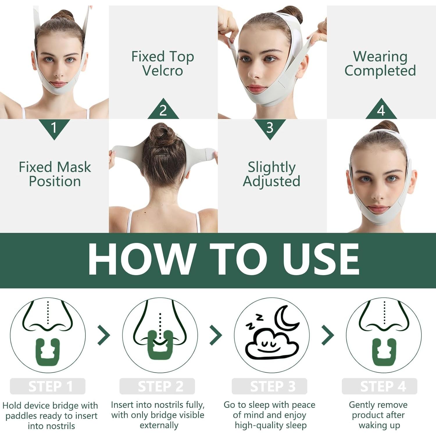 Correa para la Barbilla CPAP Yueerbao - Antisnoring Ajustable y Cómoda