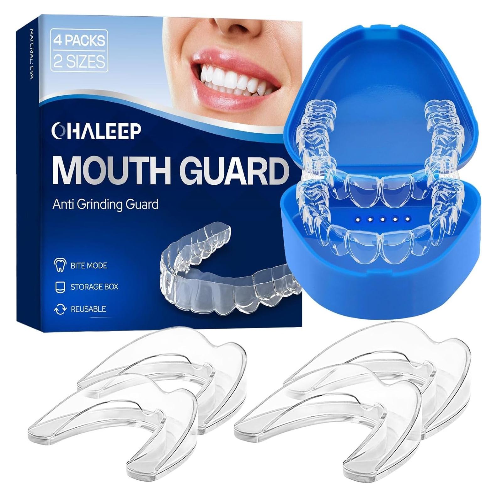 Protector Bucal Anti Grinding OHALEEP - 4 Piezas, Tamaños Ajustables