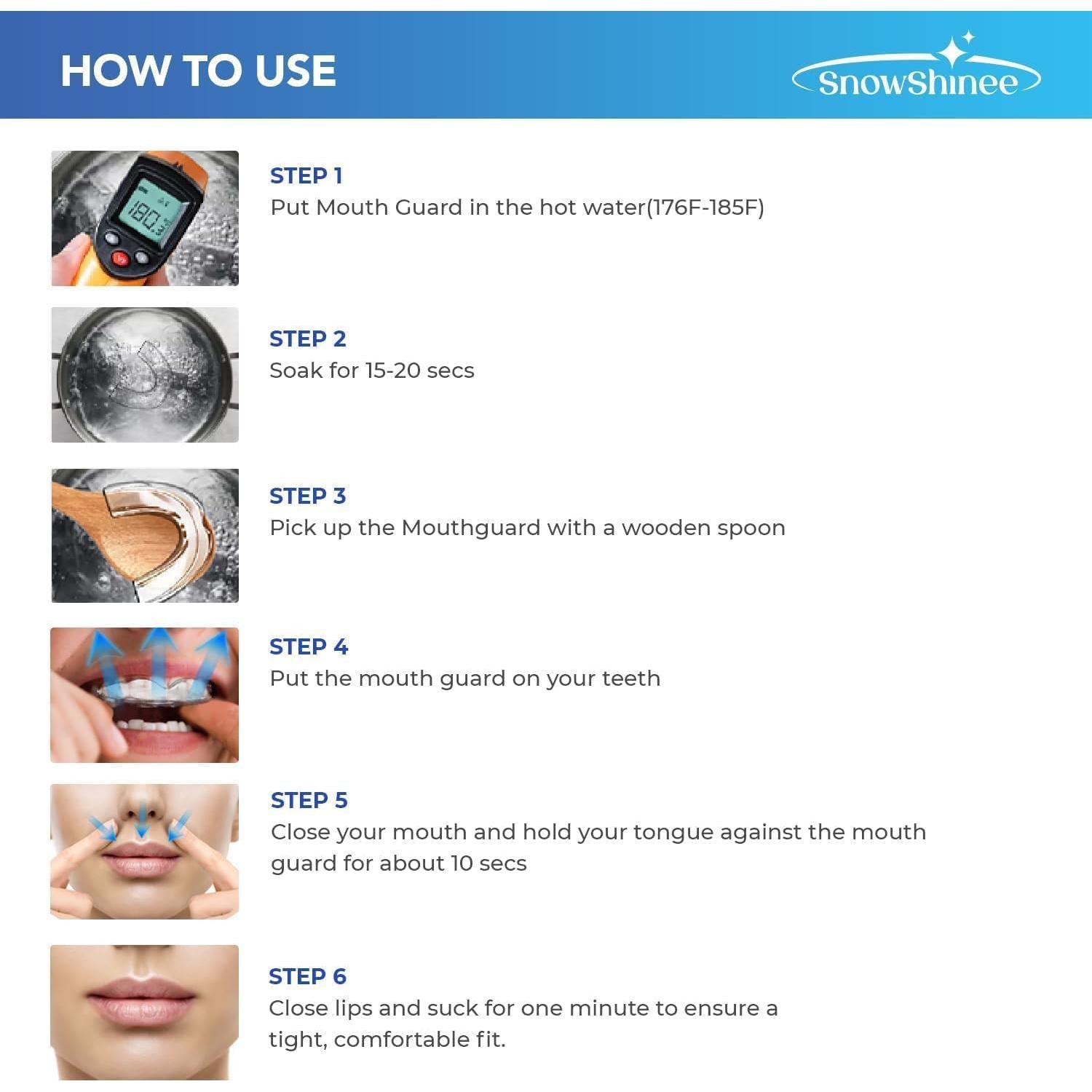 Protector Bucal Snowshinee para Rechinar Dientes - 4 Unidades