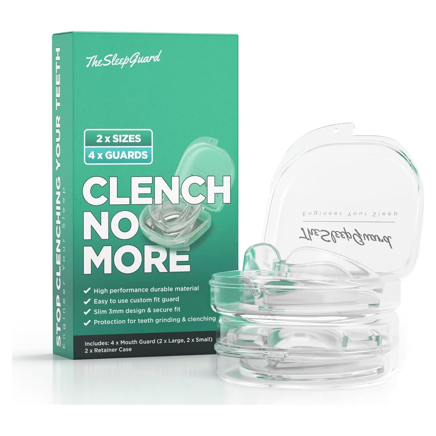 Protector Bucal ClenchNoMore para Bruxismo - Paquete de 4