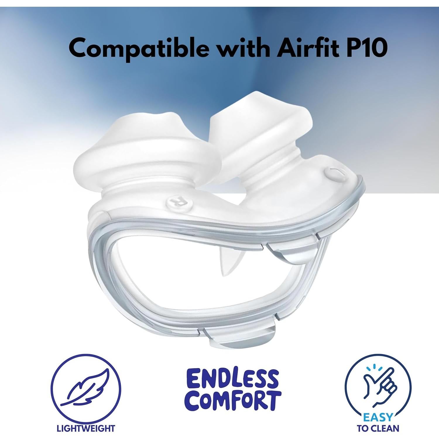 Cojín Nasal CPAP AirFit P10 - Paquete de 2 Medianos de Silicona