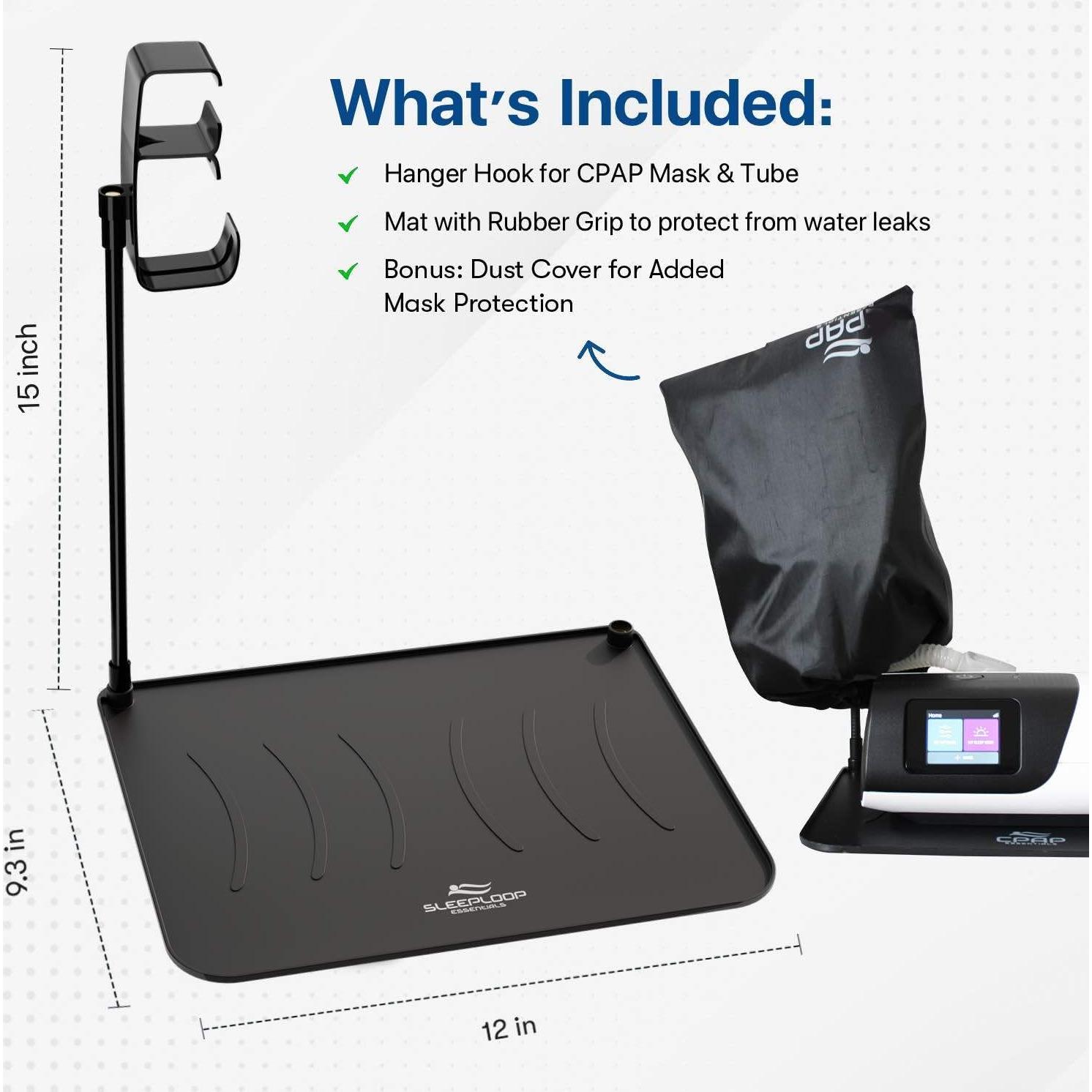 Soporte para Manguera CPAP Esenciales - Alfombra Organizador Negro