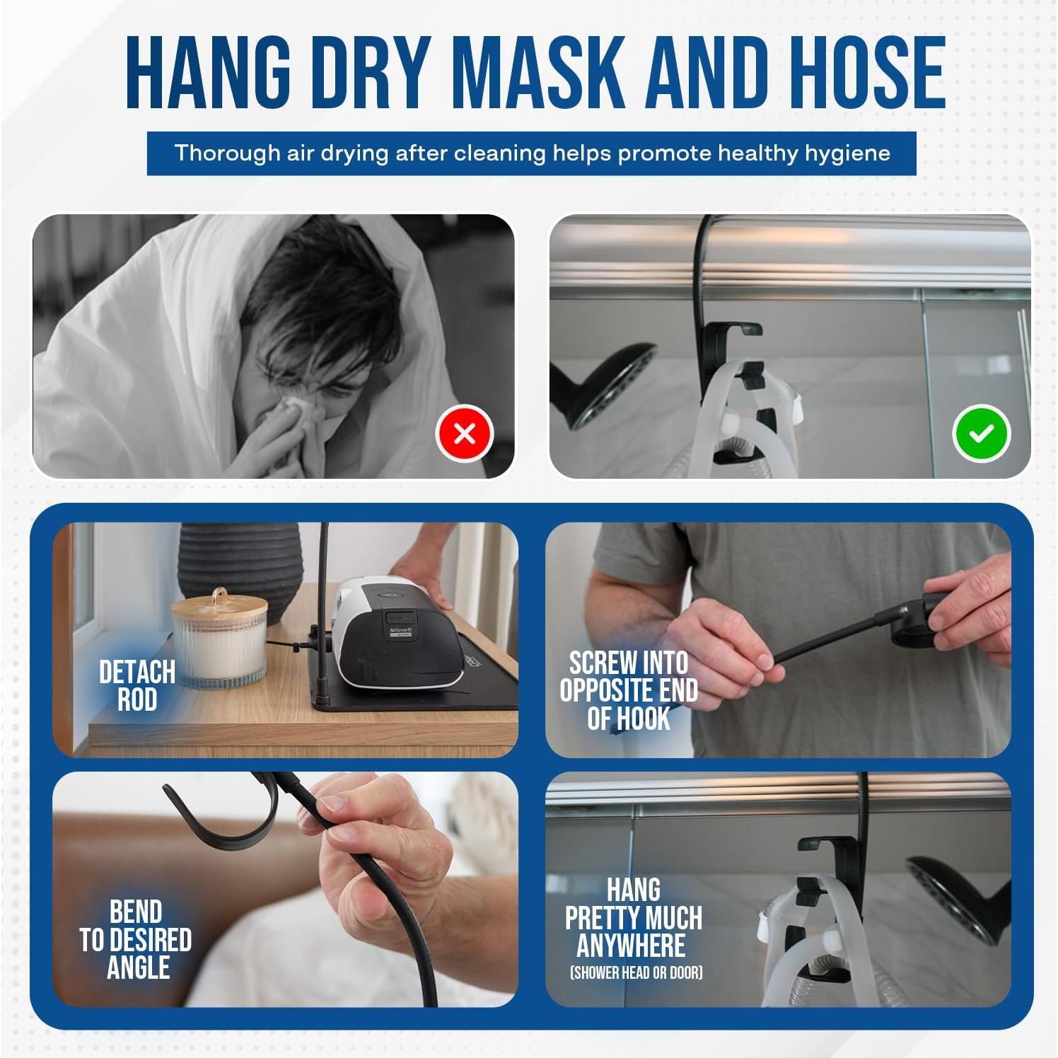 Soporte para Manguera CPAP Esenciales - Alfombra Organizador Negro