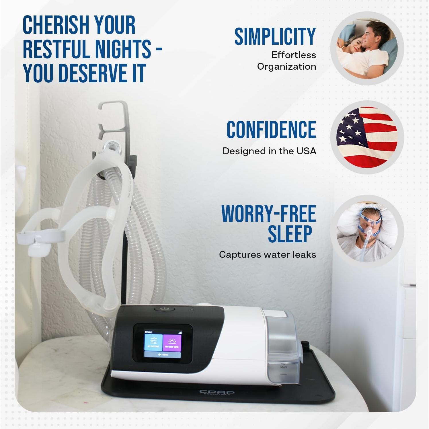 Soporte para Manguera CPAP Esenciales - Alfombra Organizador Negro