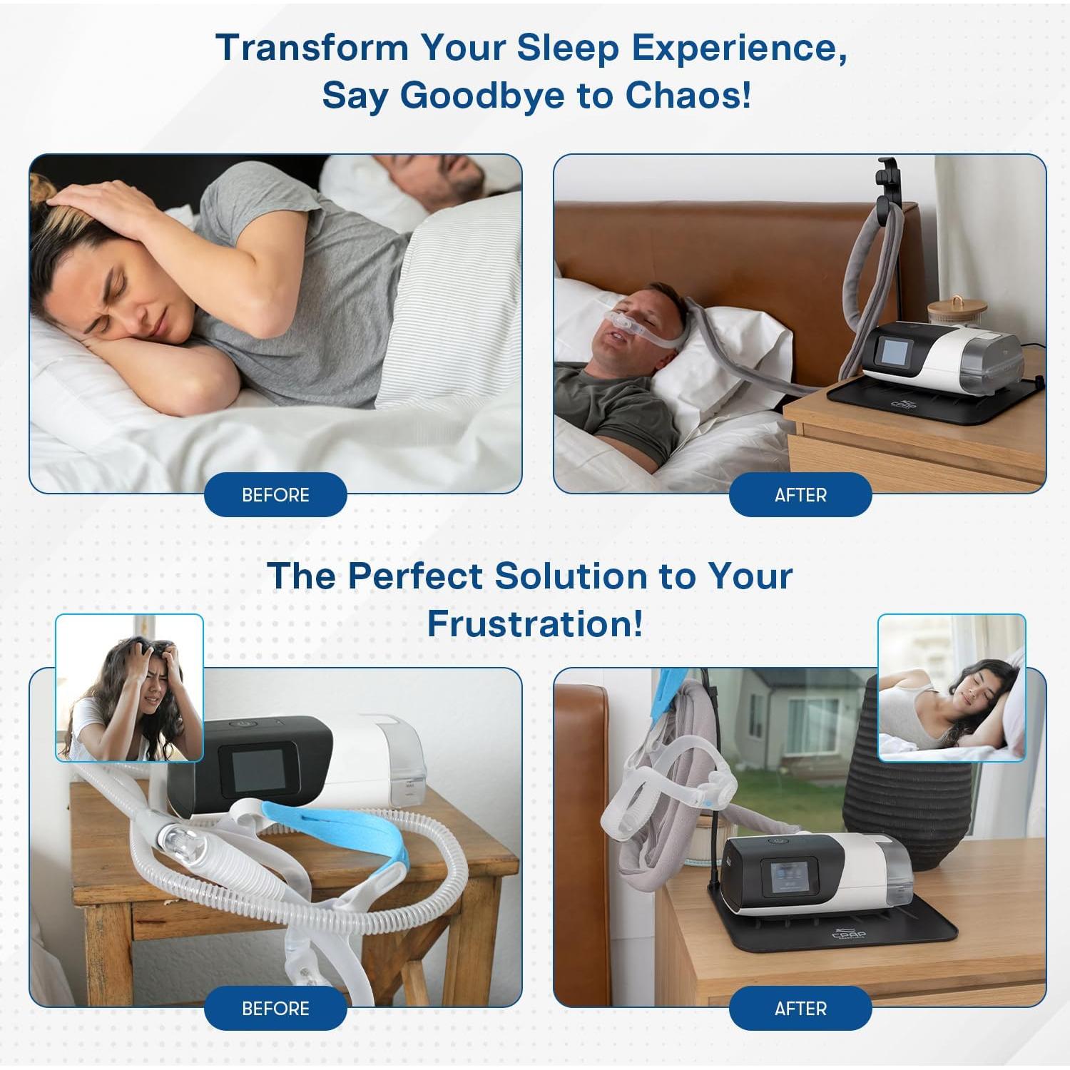 Soporte para Manguera CPAP Esenciales - Alfombra Organizador Negro