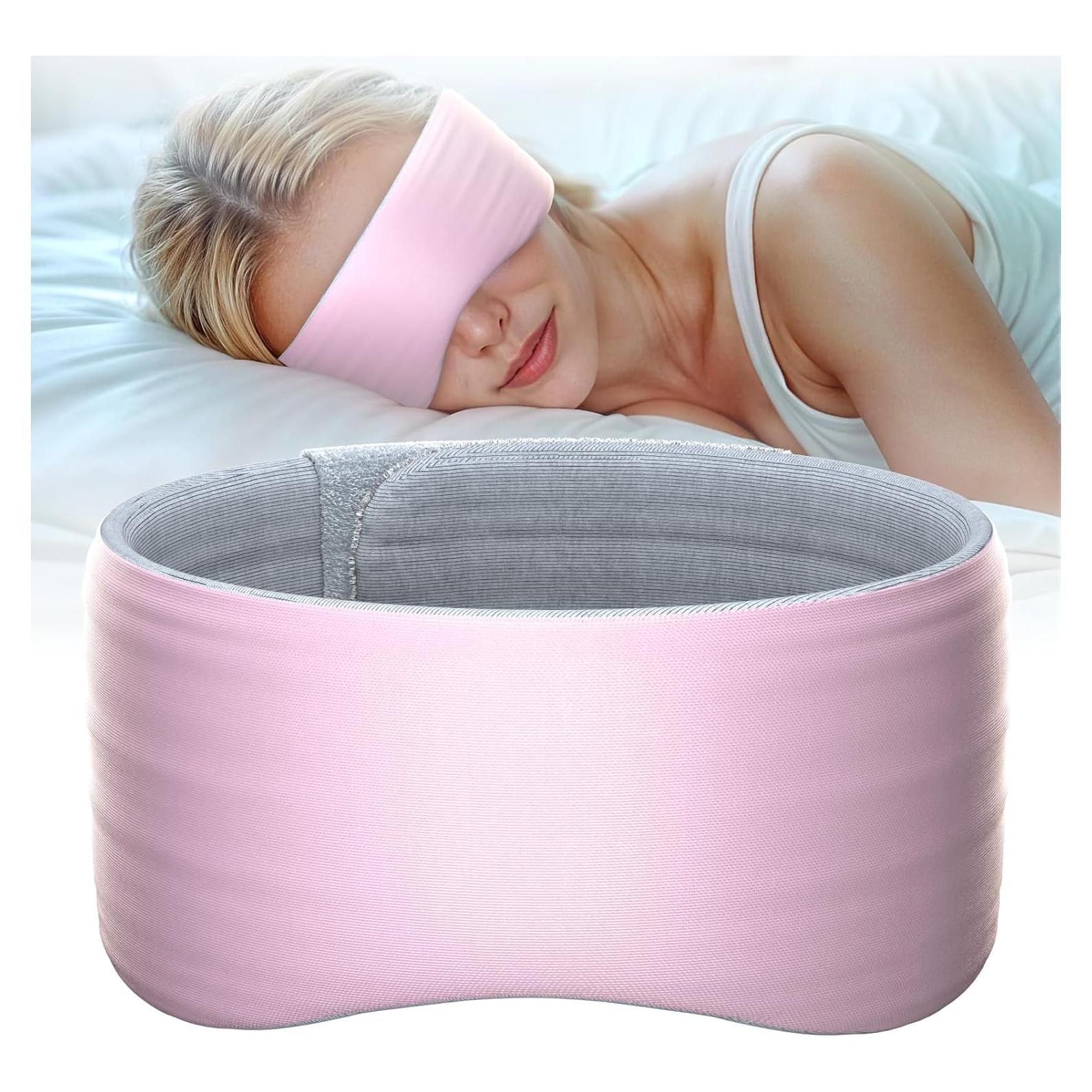 Máscara para dormir SARISUN rosa con correa ajustable y blackout