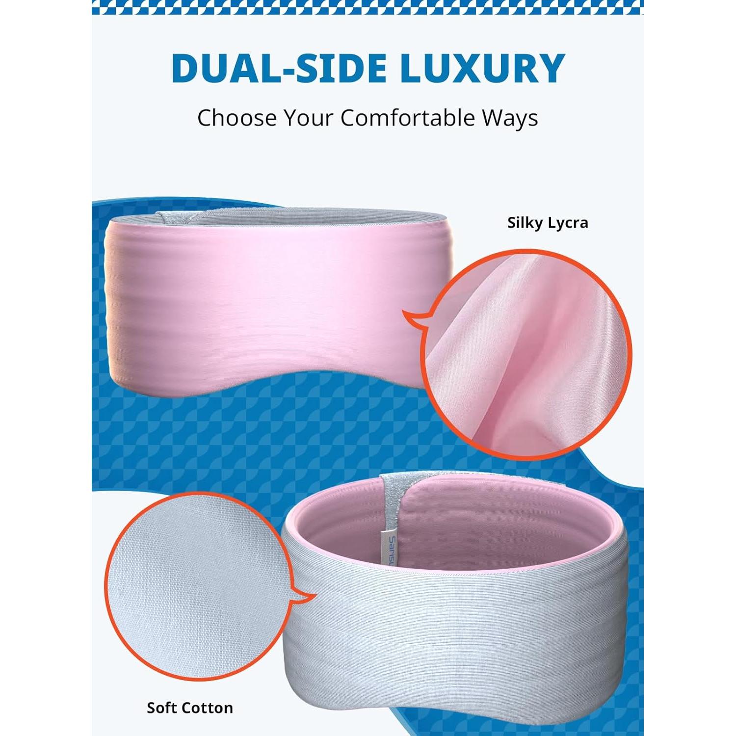 Máscara para dormir SARISUN rosa con correa ajustable y blackout