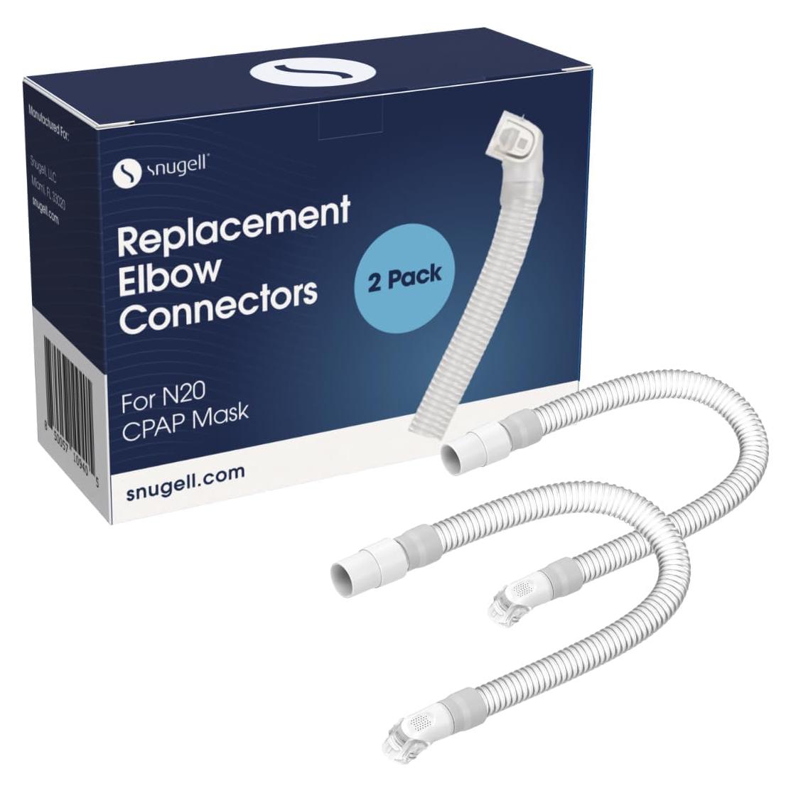 Conector de codo CPAP Snugell para ResMed AirFit N20 - 2 unidades