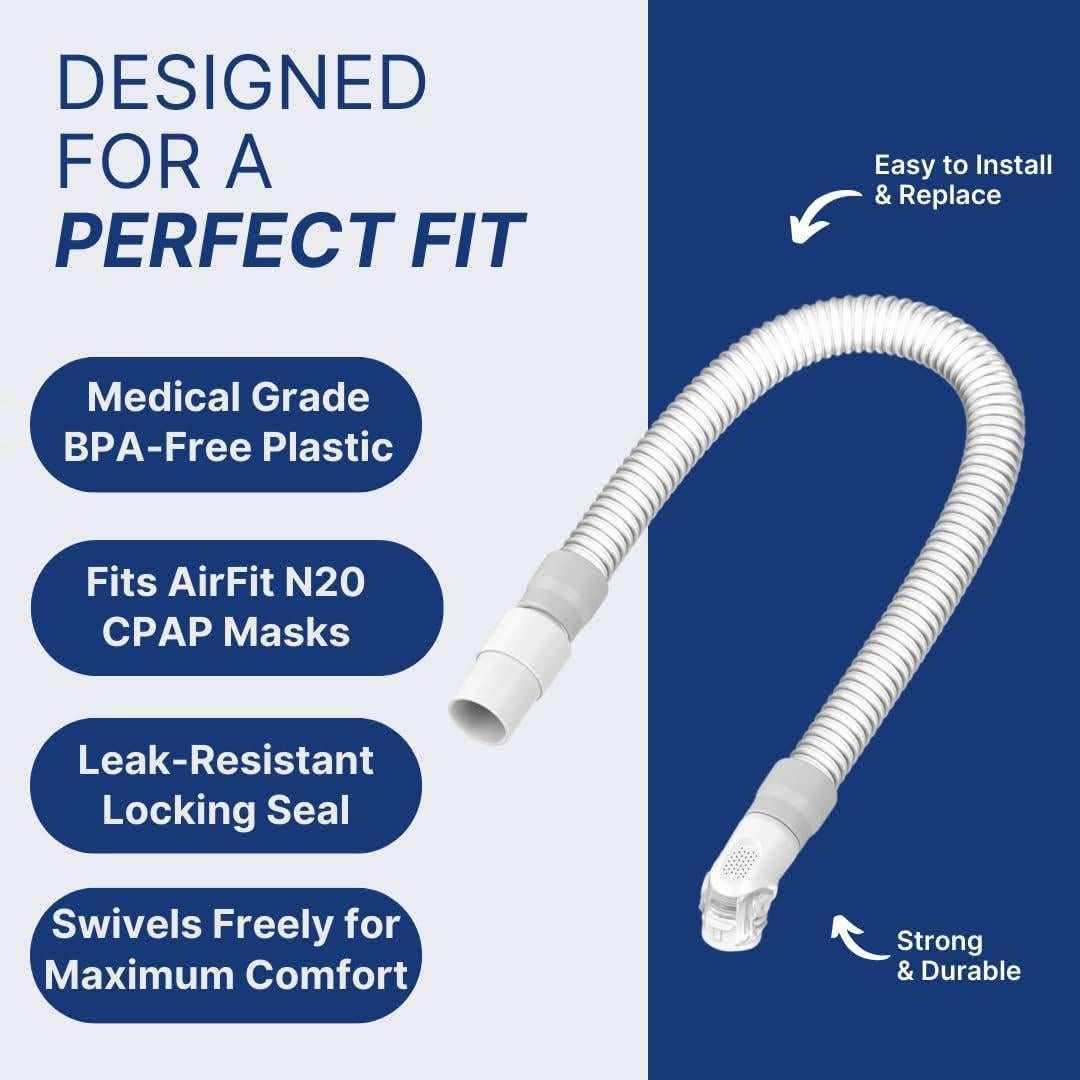 Conector de codo CPAP Snugell para ResMed AirFit N20 - 2 unidades