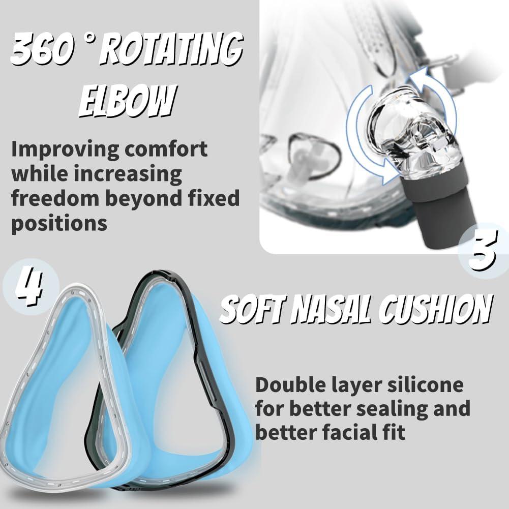 Cojín de cara completa Viohead Mediano con Arnés y Codos