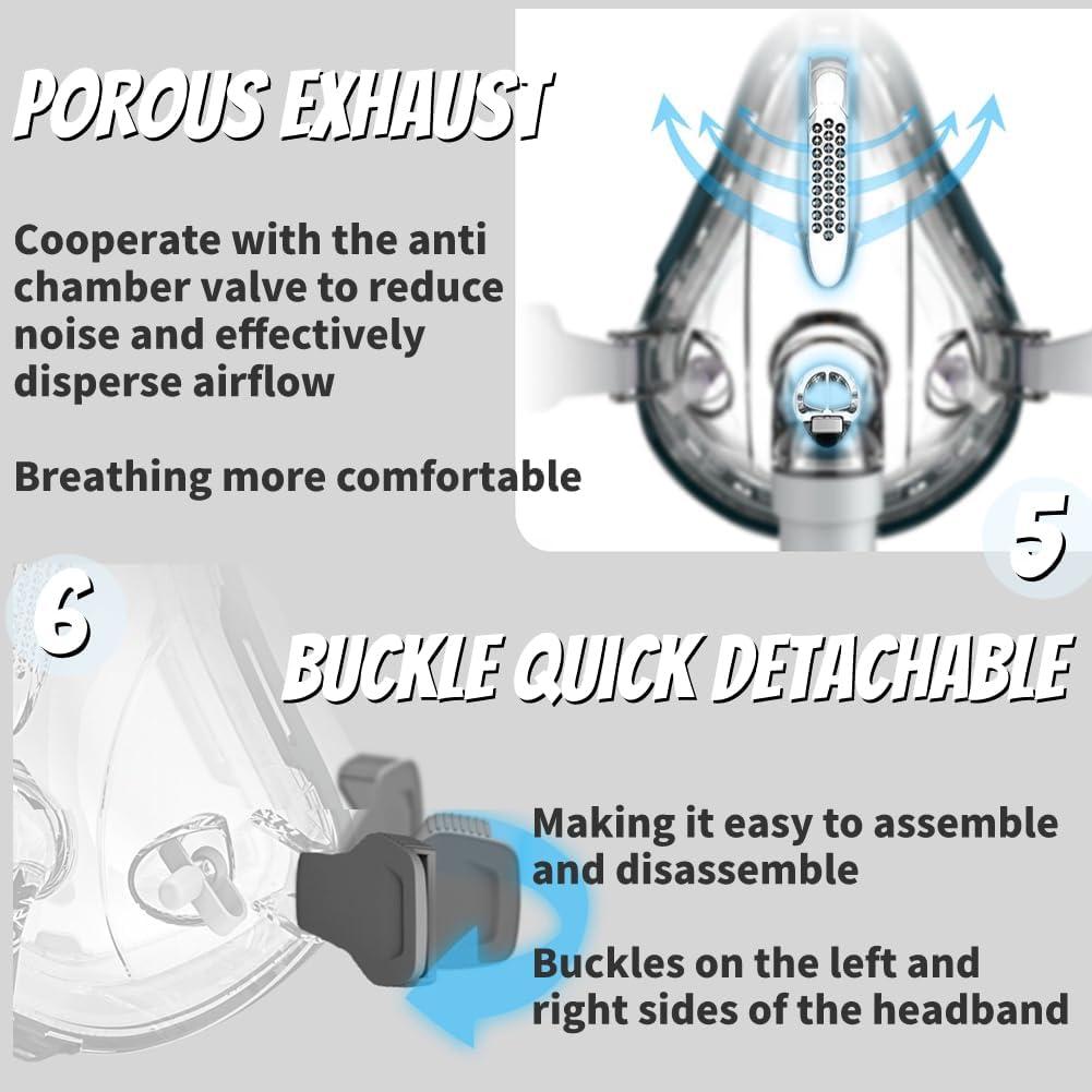 Cojín de cara completa Viohead Mediano con Arnés y Codos