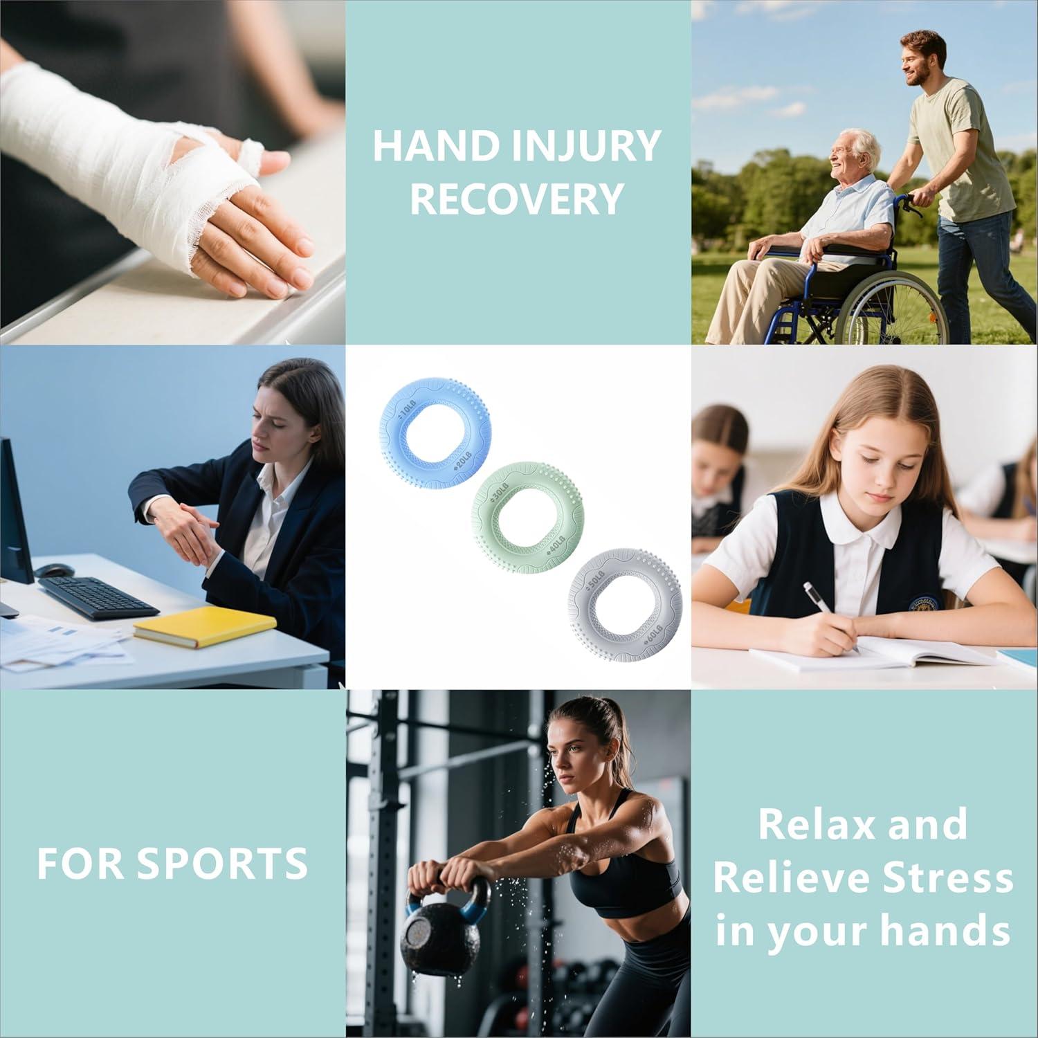 Kit de Entrenador de Fuerza de Agarre NILAIWO 7 PCS