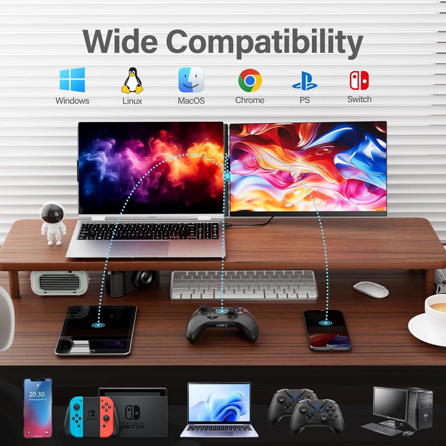 Extensor de Pantalla Doble AetherSpark 15.6" FHD 1080P