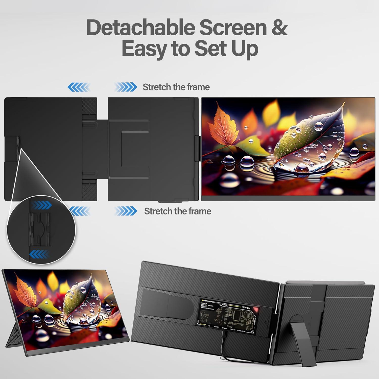 Extensor de Pantalla Doble AetherSpark 15.6" FHD 1080P