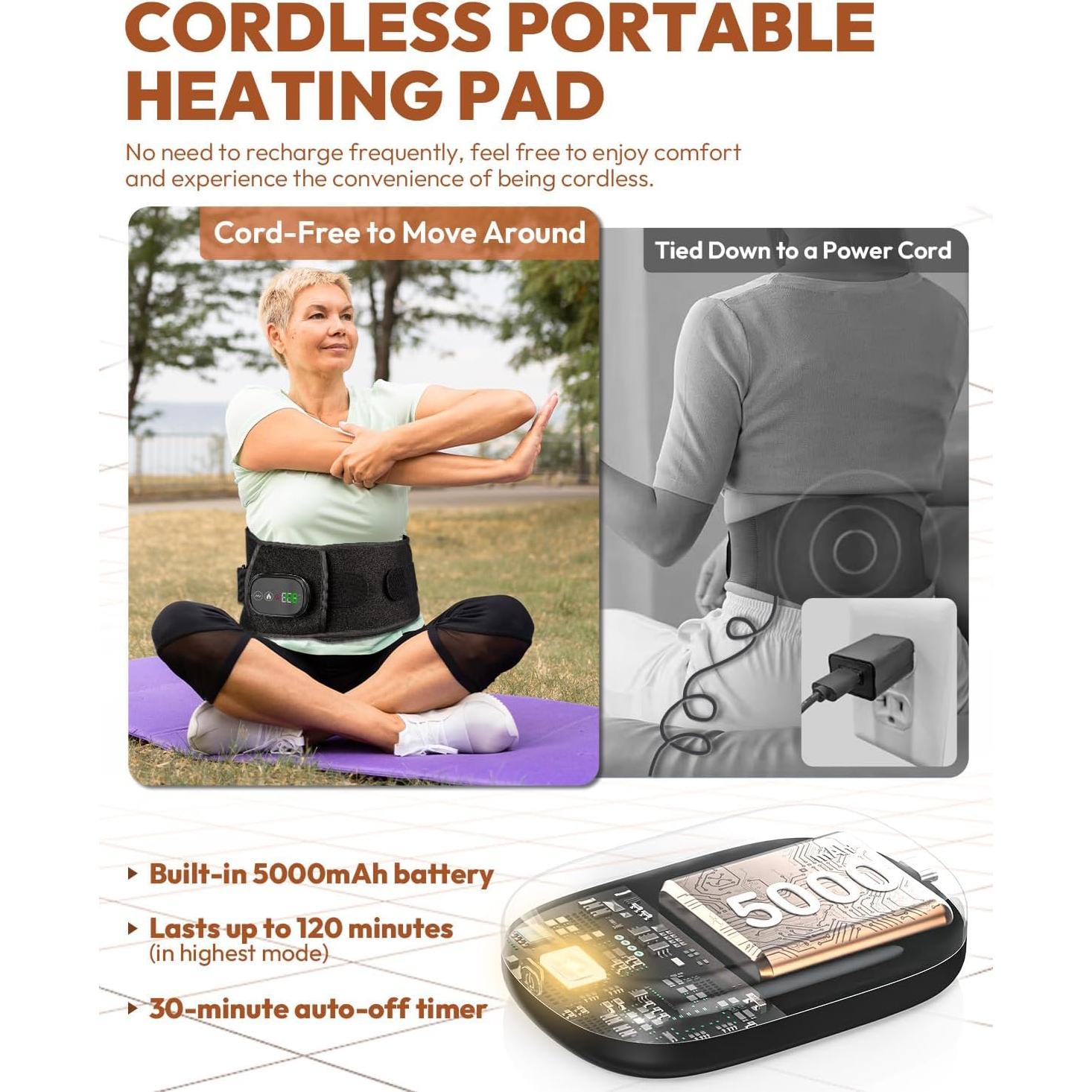 Cinturón de Terapia de Luz Roja Inalámbrico OVIMAZ con Masaje