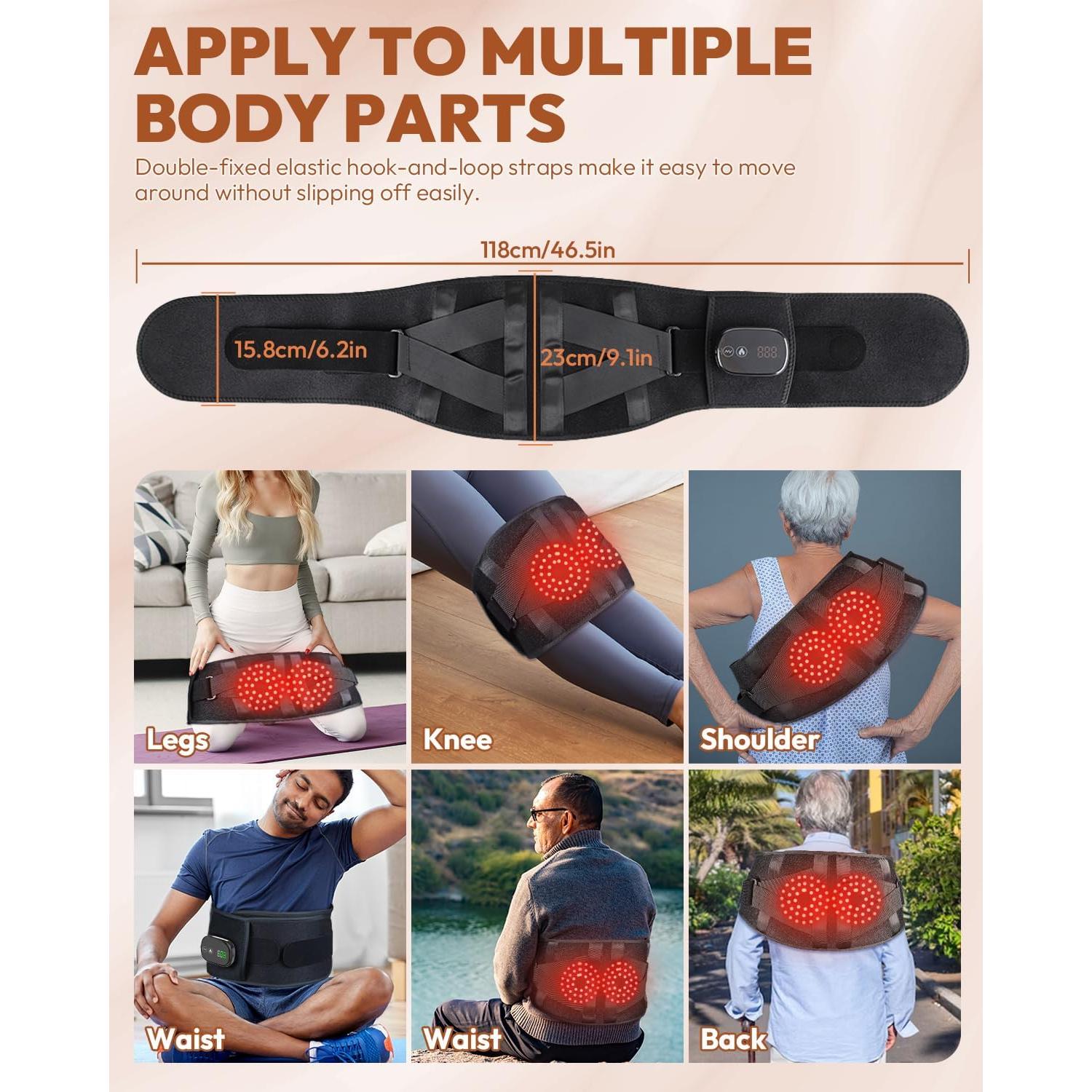 Cinturón de Terapia de Luz Roja Inalámbrico OVIMAZ con Masaje