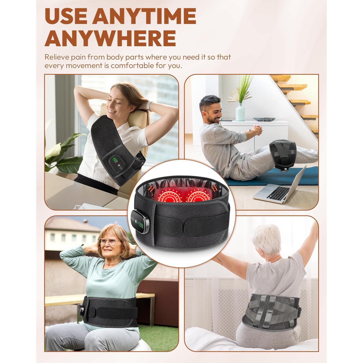 Cinturón de Terapia de Luz Roja Inalámbrico OVIMAZ con Masaje