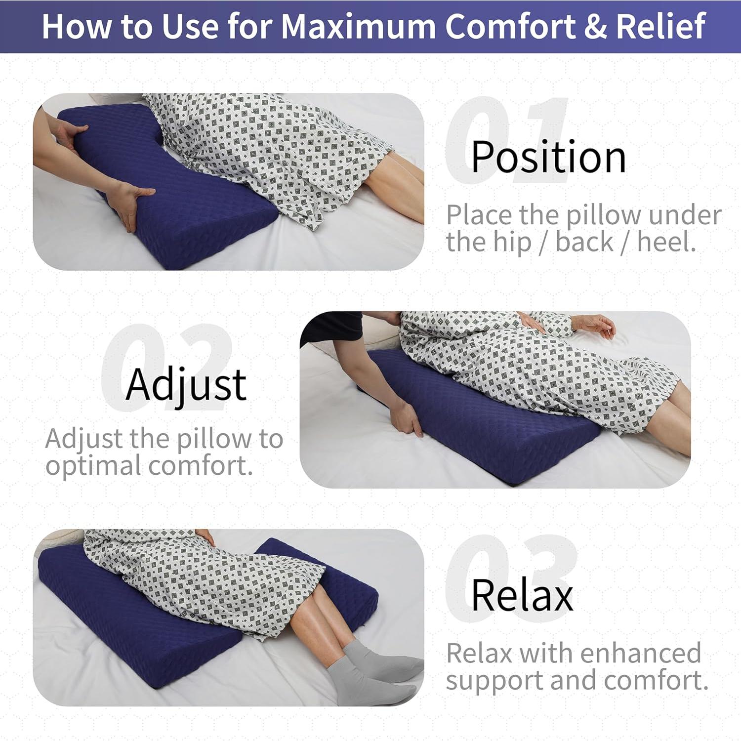 Juego de Almohadas Antideslizantes Lenora para Úlceras - 68.6x33.8 cm