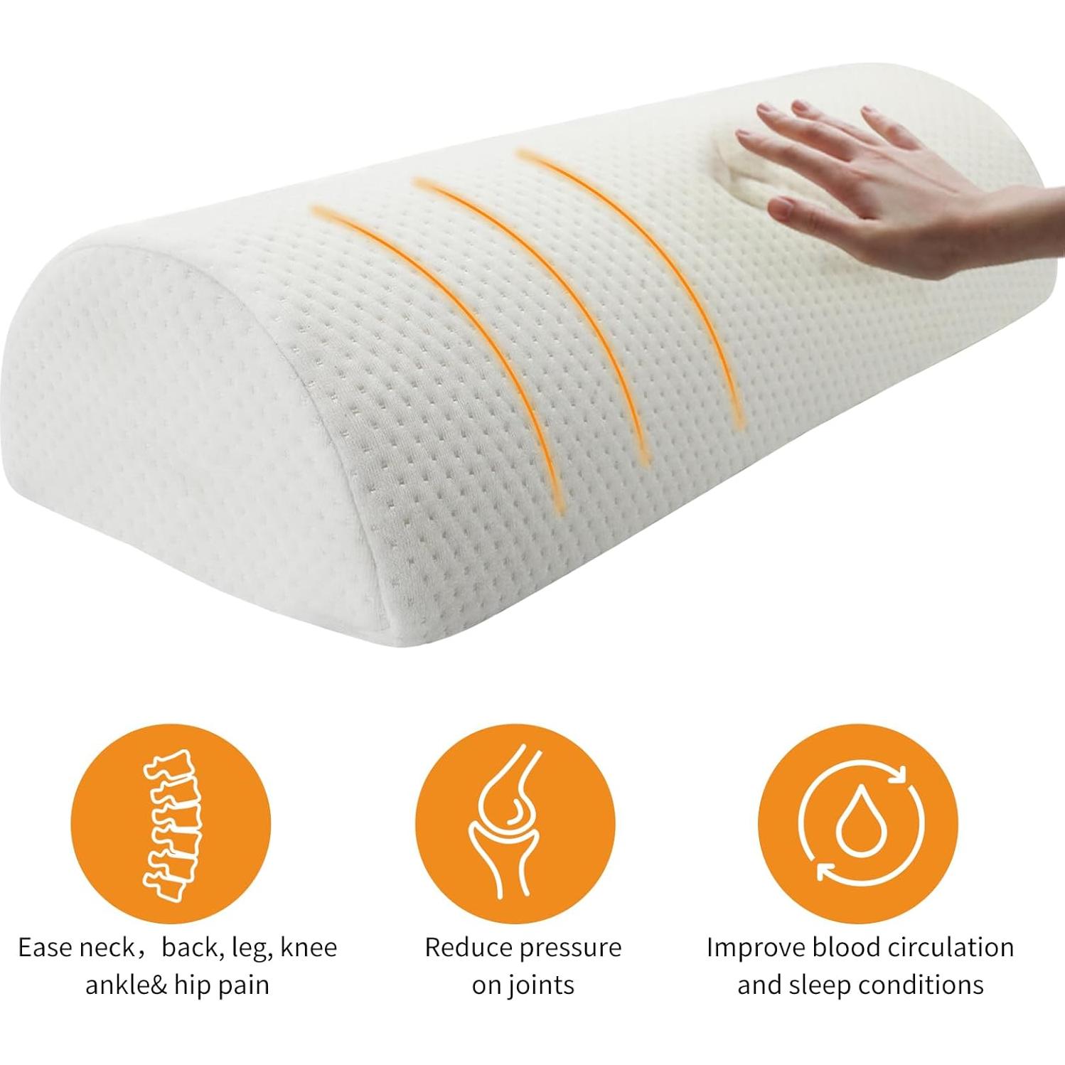 Cojín de Media Luna Eiury - Espuma Viscoelástica Lavable 52cm