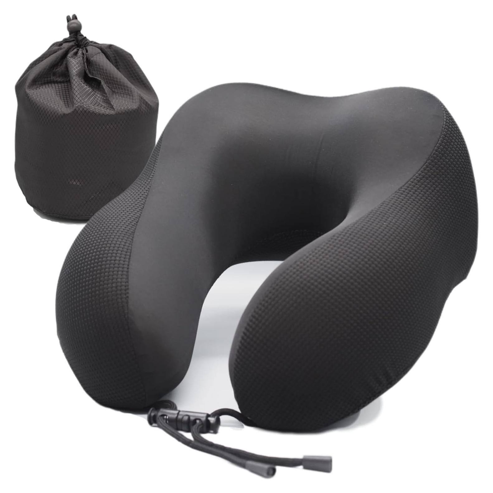 Almohada de Viaje Genérico Espuma con Memoria Negra 38 cm