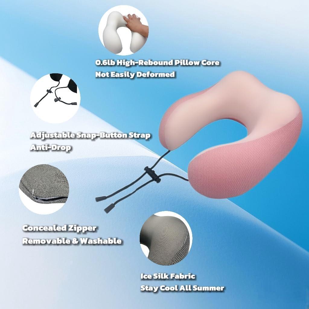 Almohada de Viaje Genérico Espuma con Memoria Negra 38 cm