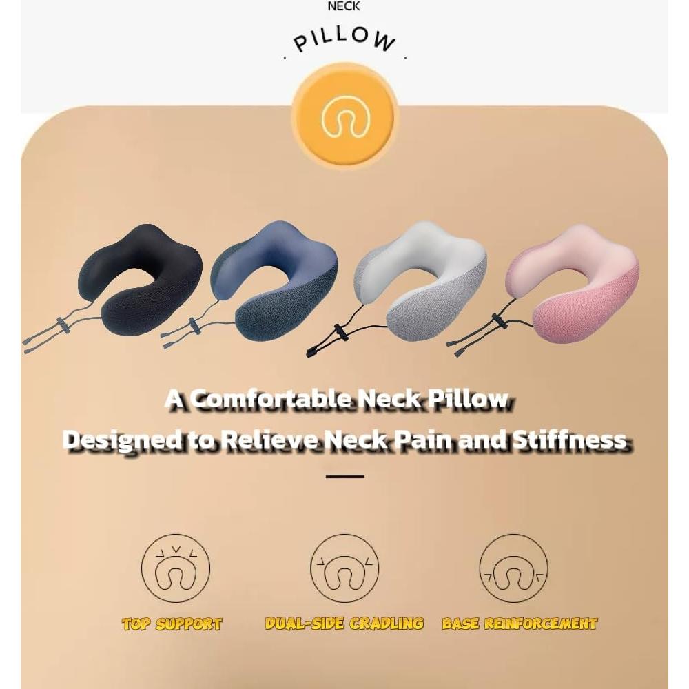 Almohada de Viaje Genérico Espuma con Memoria Negra 38 cm