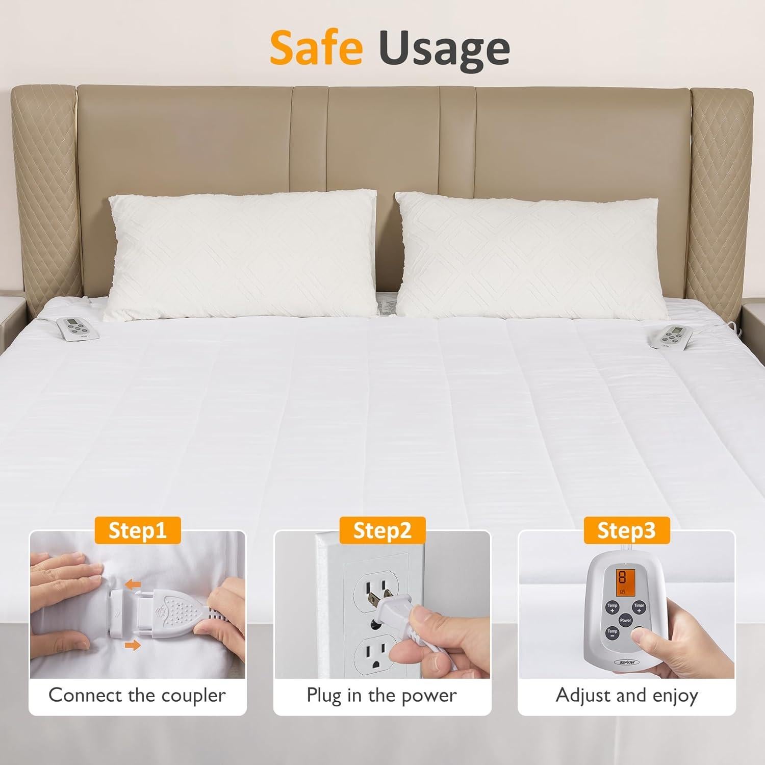 Colchón Térmico Individual SUNVIVI ZRN013WT-11-SV 10 Niveles Calor