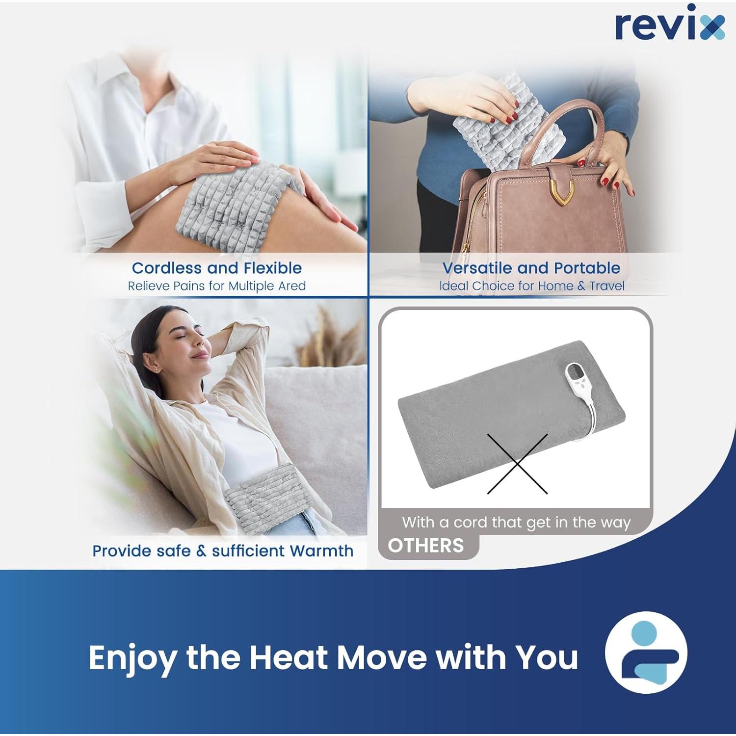 Almohadilla Térmica REVIX 15x30 cm para Microondas - Gris