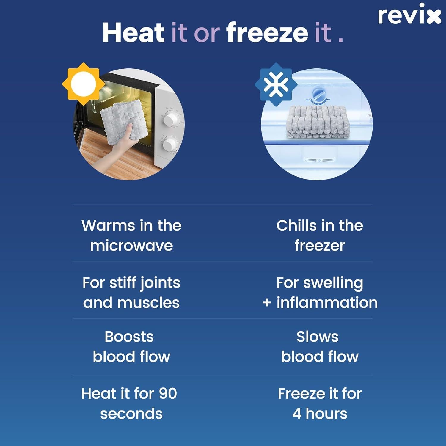 Almohadilla Térmica REVIX 15x30 cm para Microondas - Gris