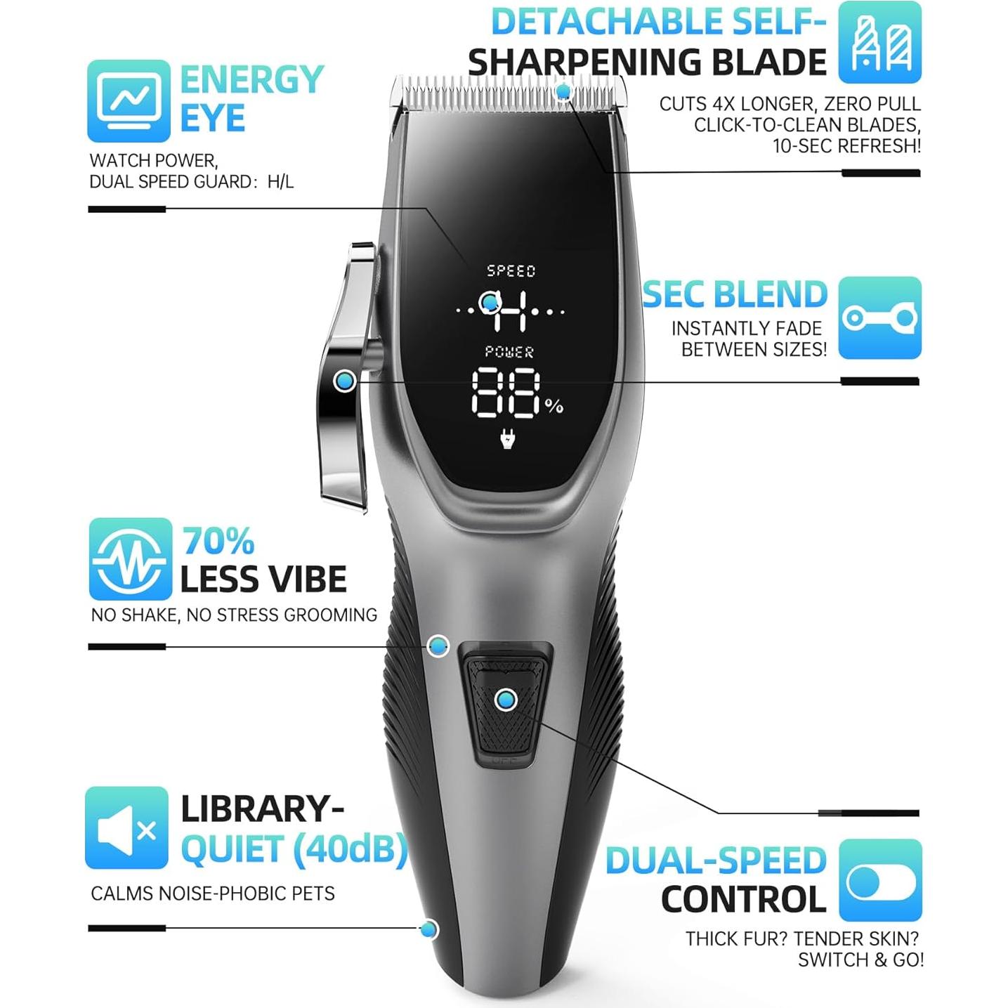 Kit de Aseo Inalámbrico OCPEET para Perros y Gatos 4 en 1