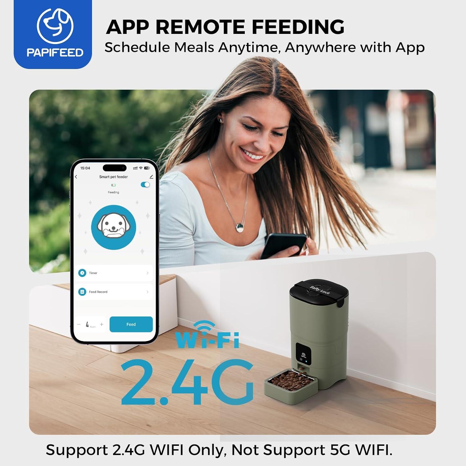 Alimentador Automático para Gatos PAPIFEED 6L Control APP/Alexa