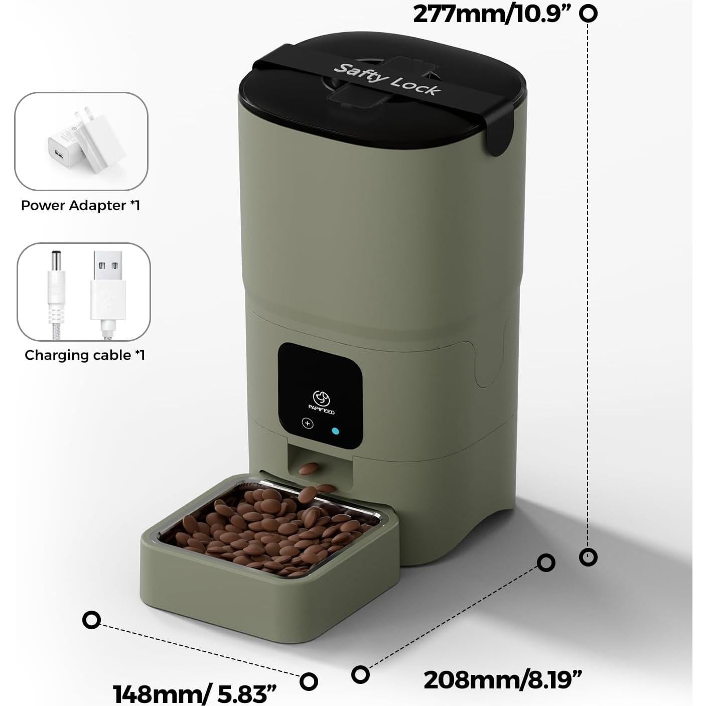 Alimentador Automático para Gatos PAPIFEED 6L Control APP/Alexa