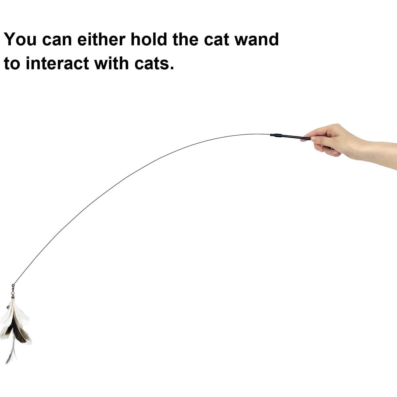 Varita para Gatos TTCAT con Ventosa y 3 Recambios de Plumas